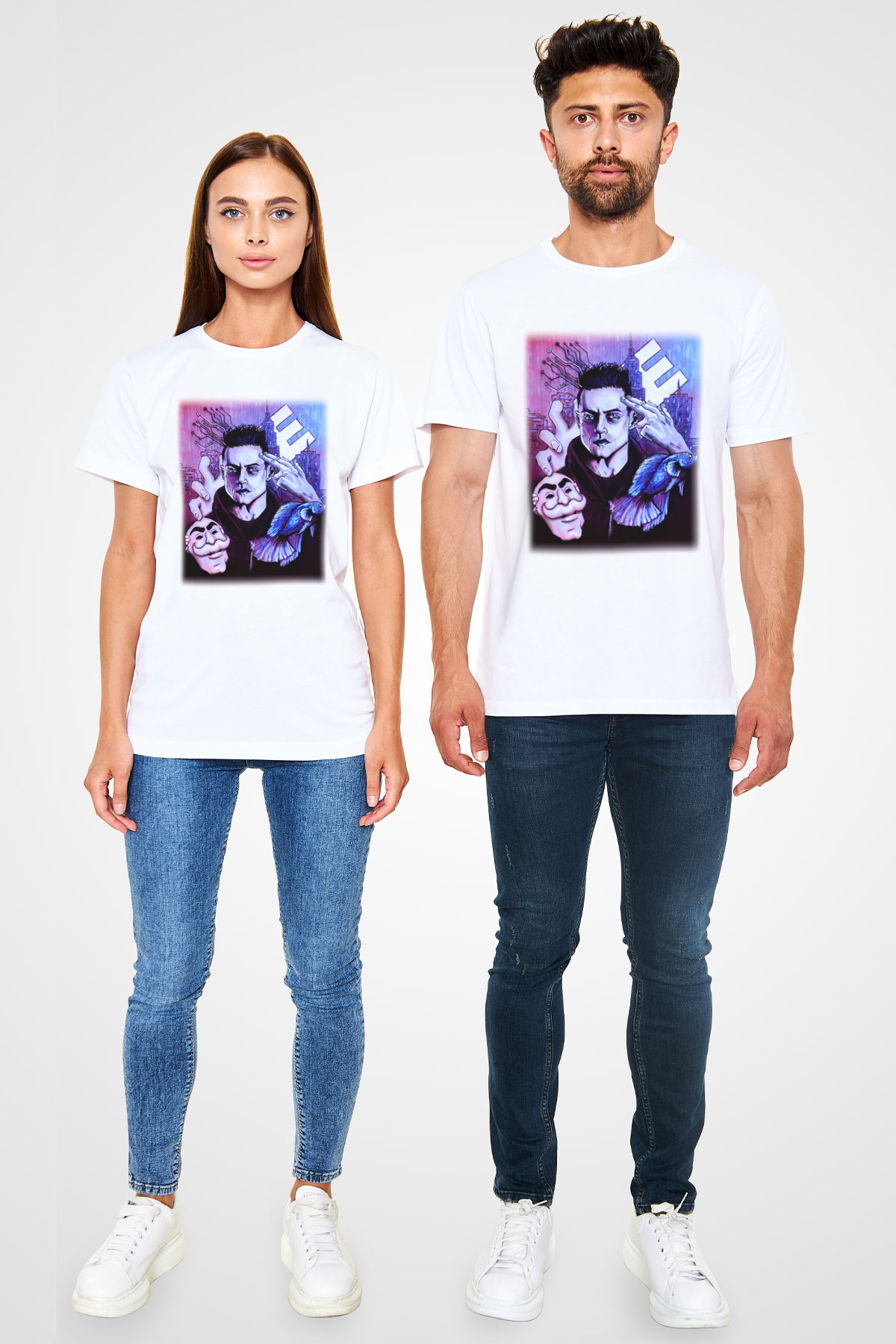 Mr. Robot Beyaz Unisex Tişört T-Shirt