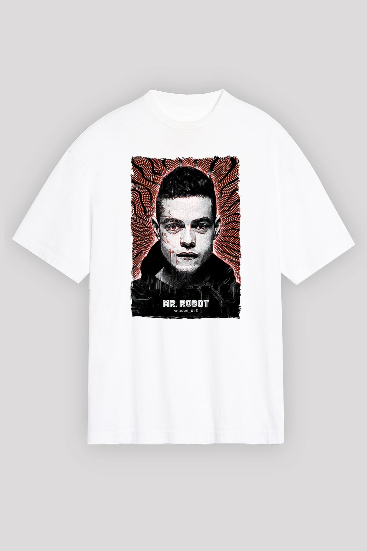 Mr. Robot Beyaz Oversize Tişört Oversize T-shirt