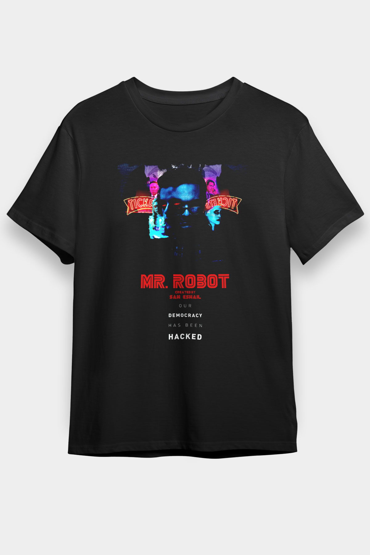 Mr. Robot Siyah Unisex Tişört T-Shirt