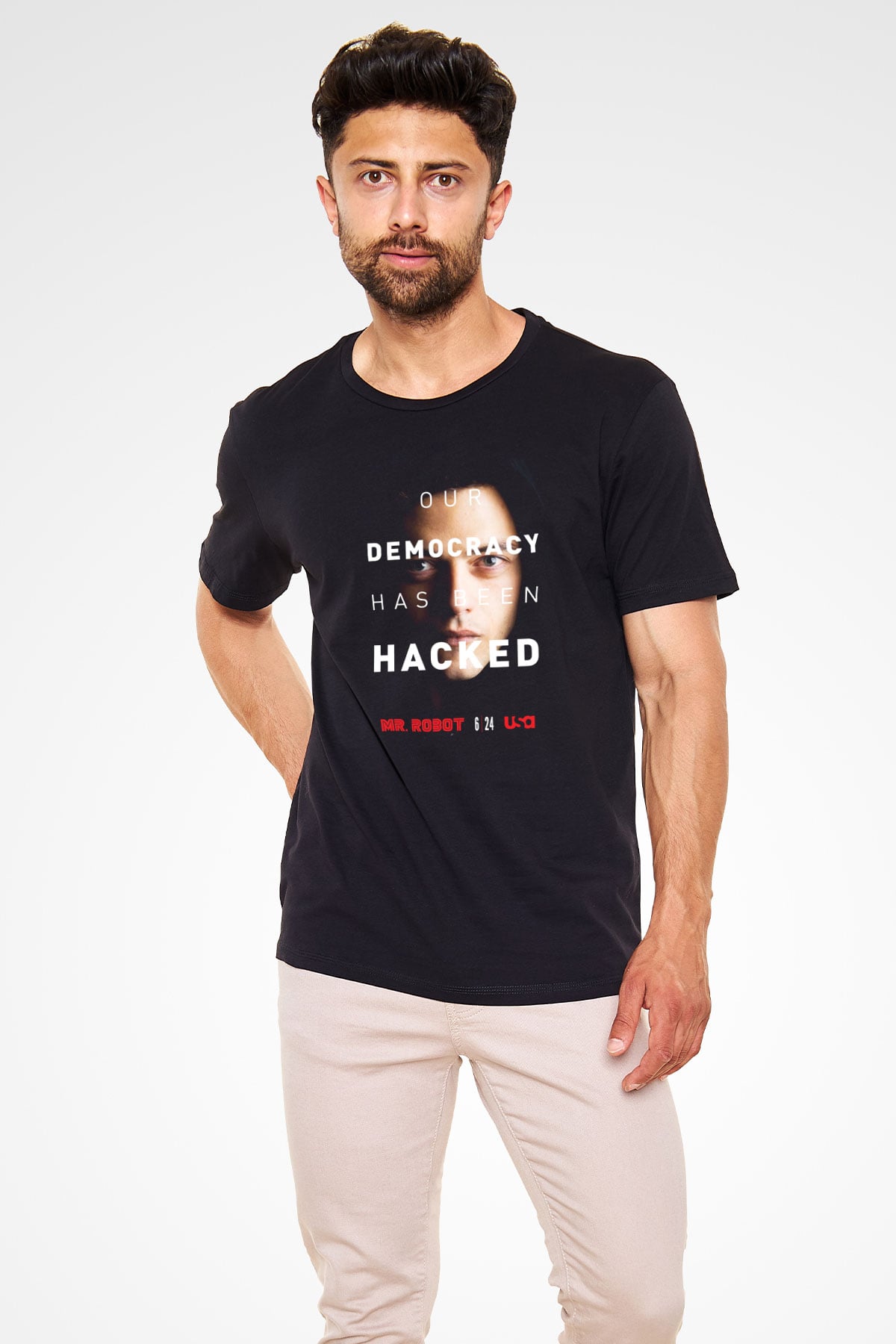 Mr. Robot Siyah Unisex Tişört T-Shirt