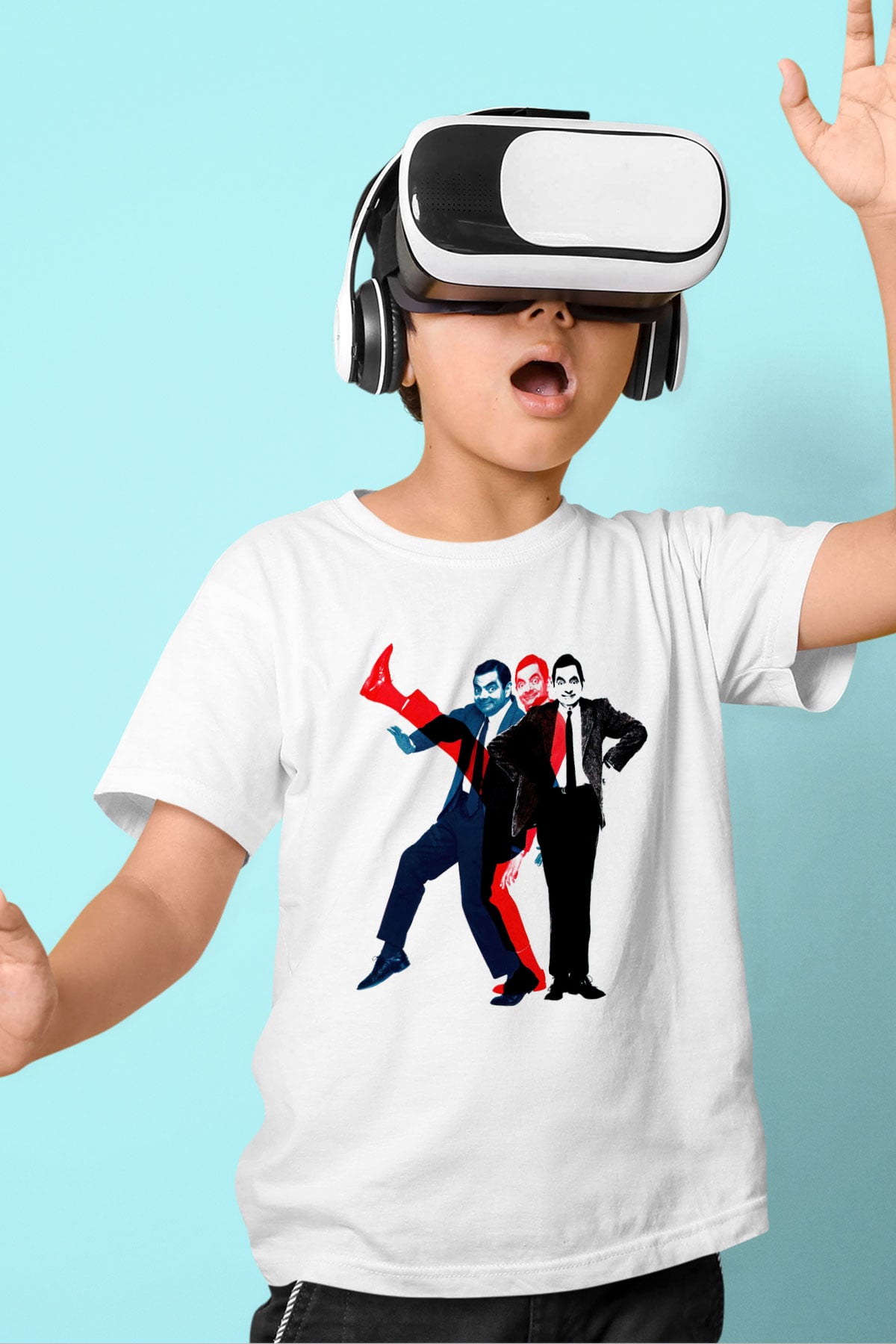 Mr.Bean Beyaz Unisex  Çocuk Tişört