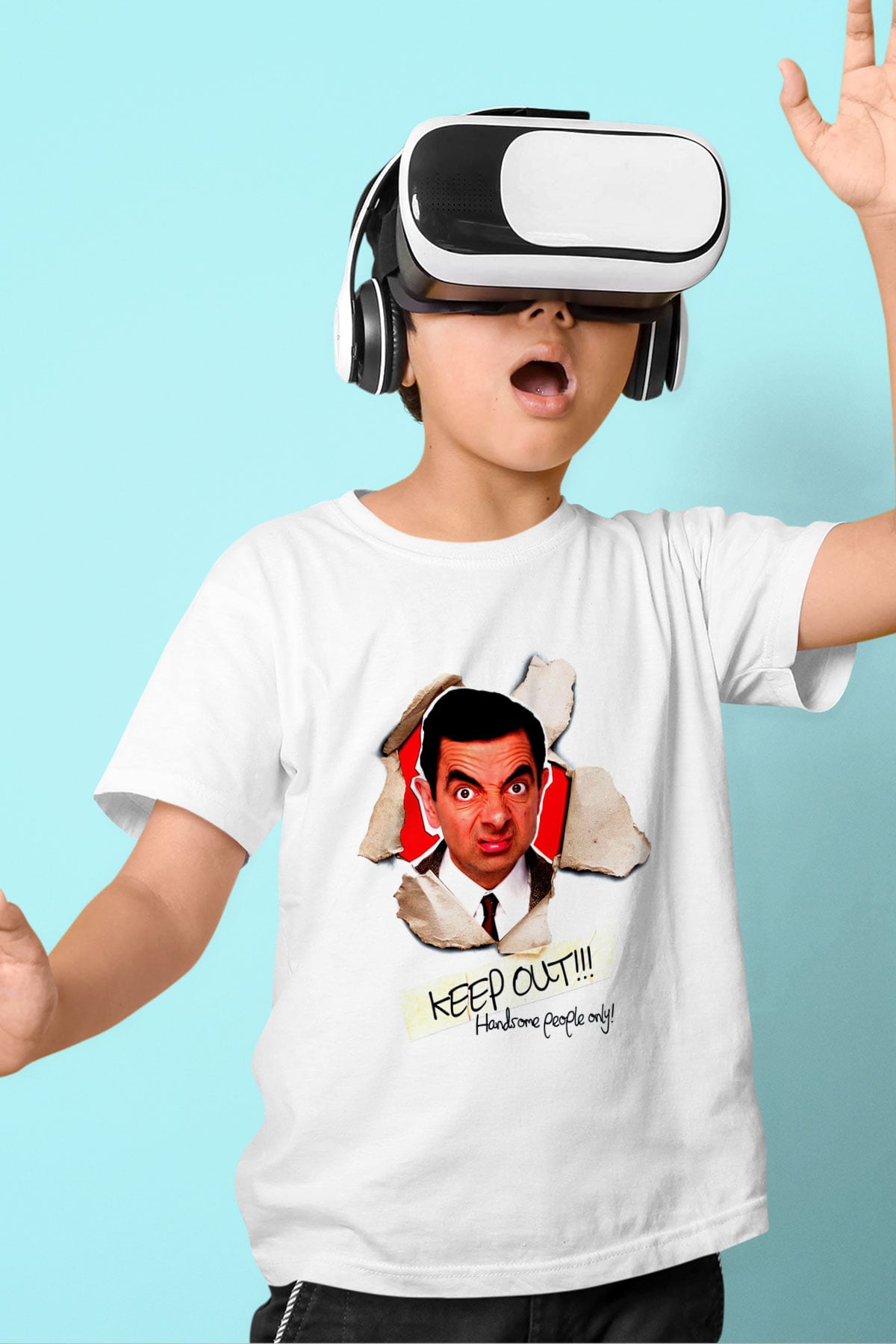 Mr.Bean Beyaz Unisex  Çocuk Tişört