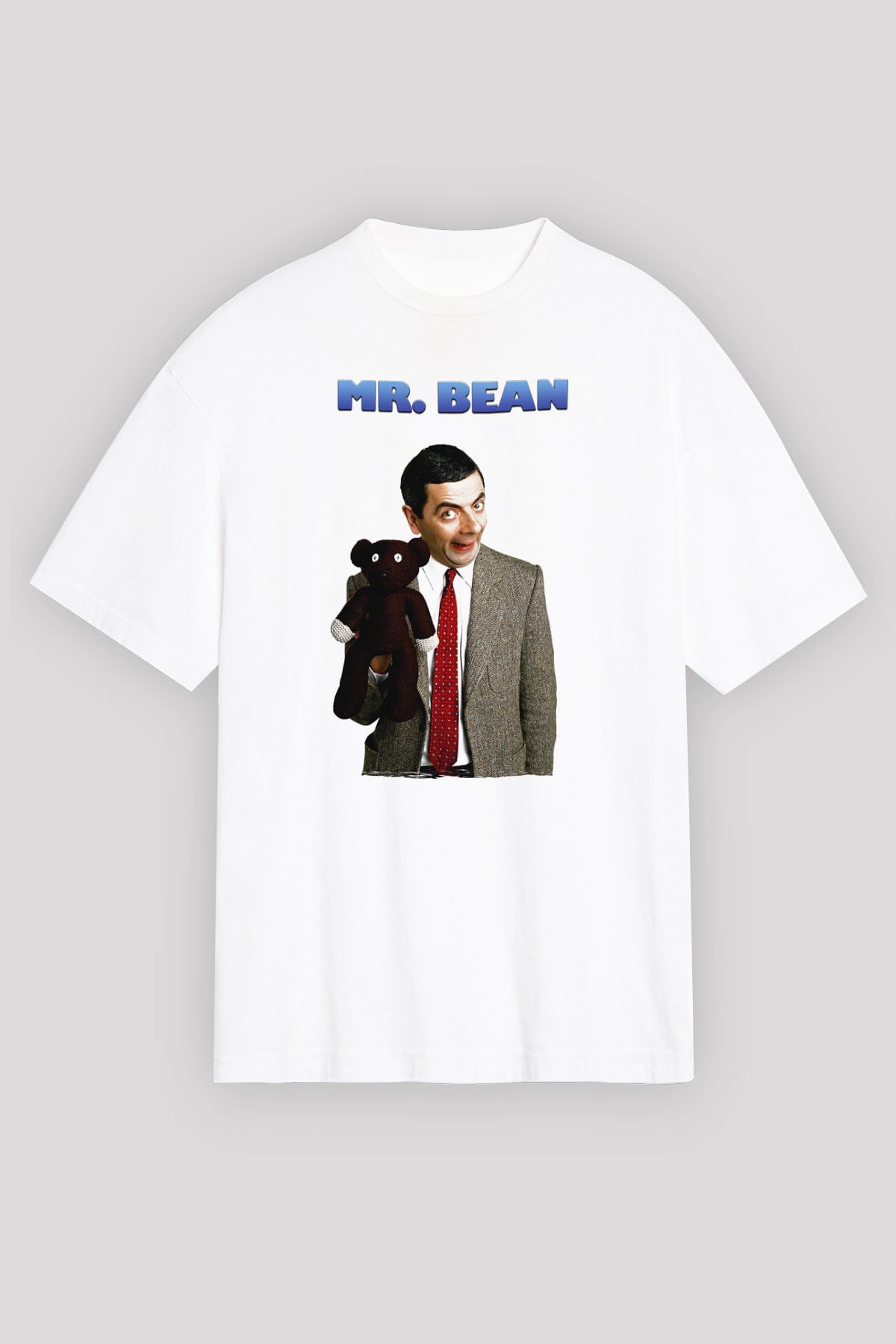 Mr.Bean Beyaz Oversize Tişört