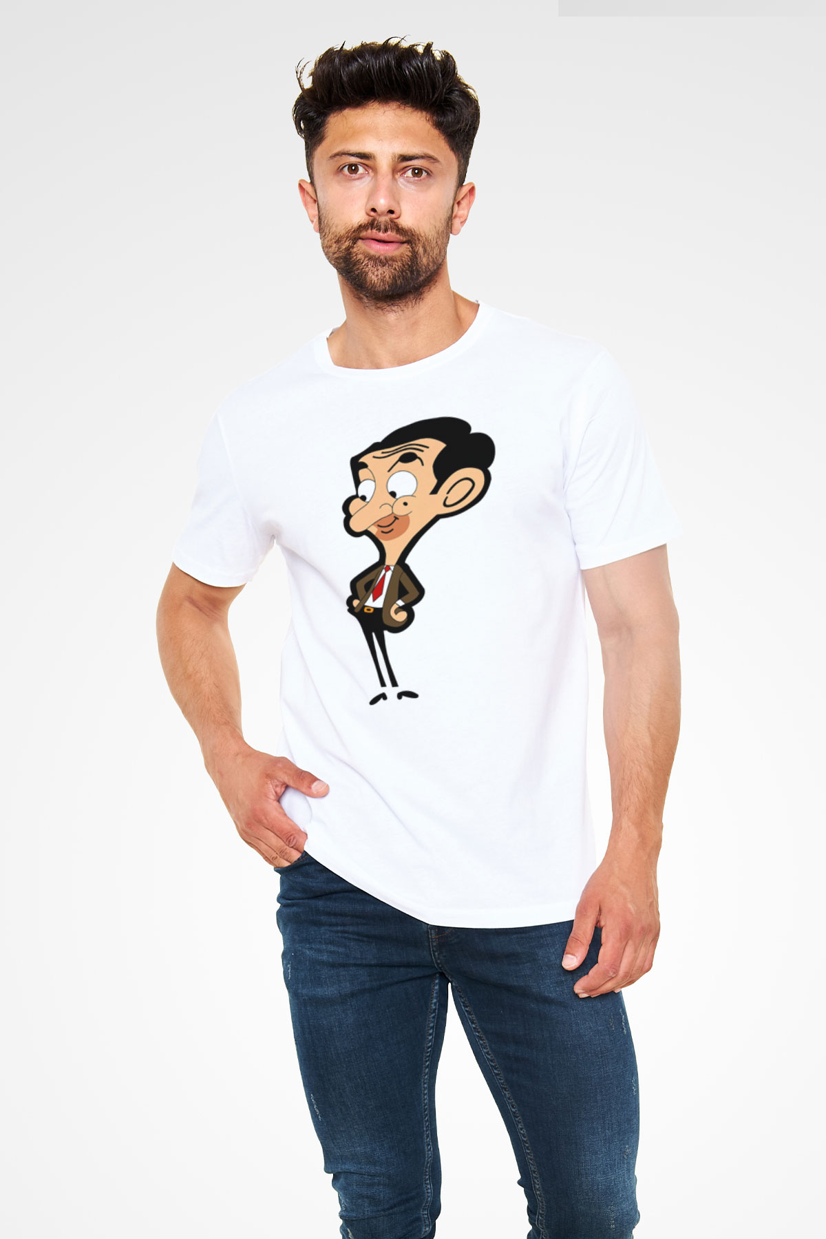 Mr.Bean Beyaz Unisex Tişört