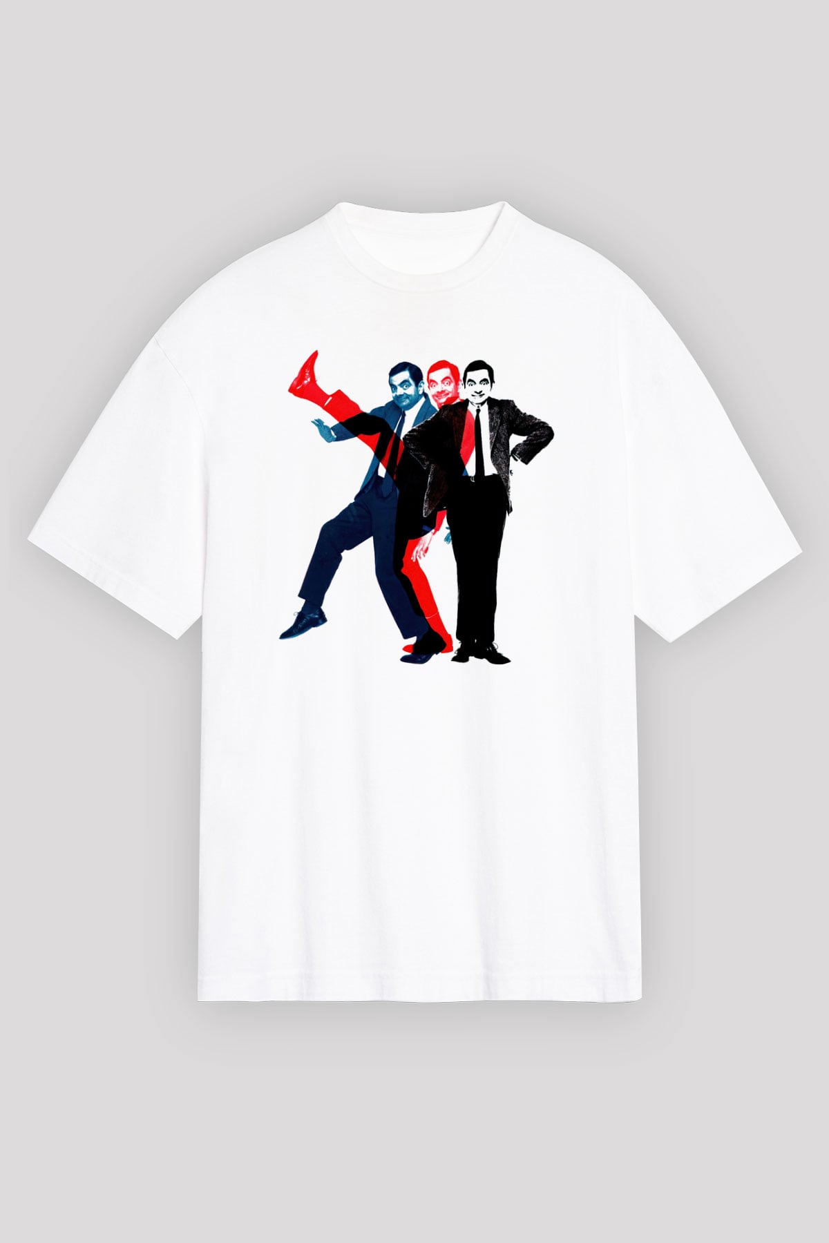 Mr.Bean Beyaz Oversize Tişört