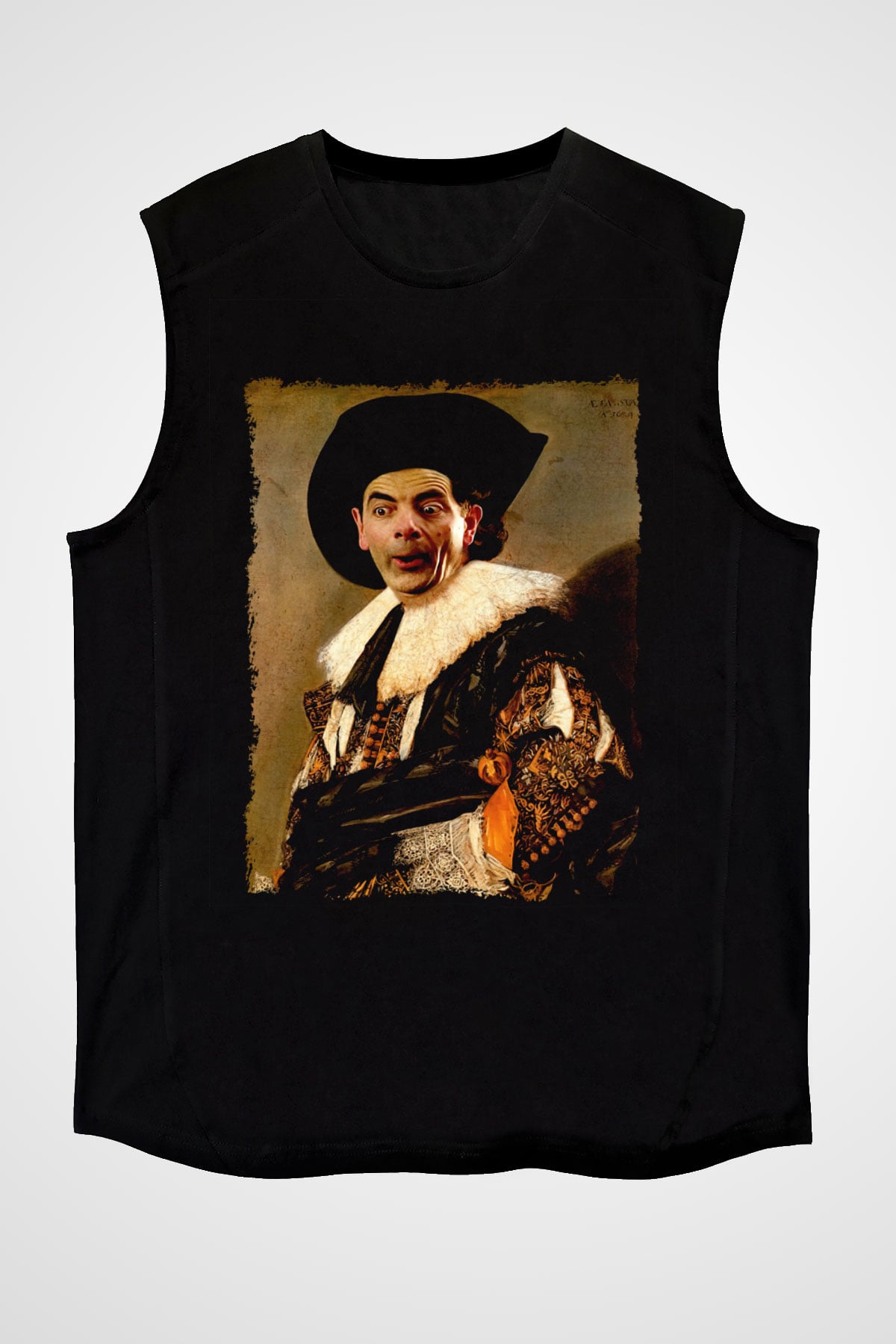 Mr.Bean Siyah Unisex  Kolsuz Tişört