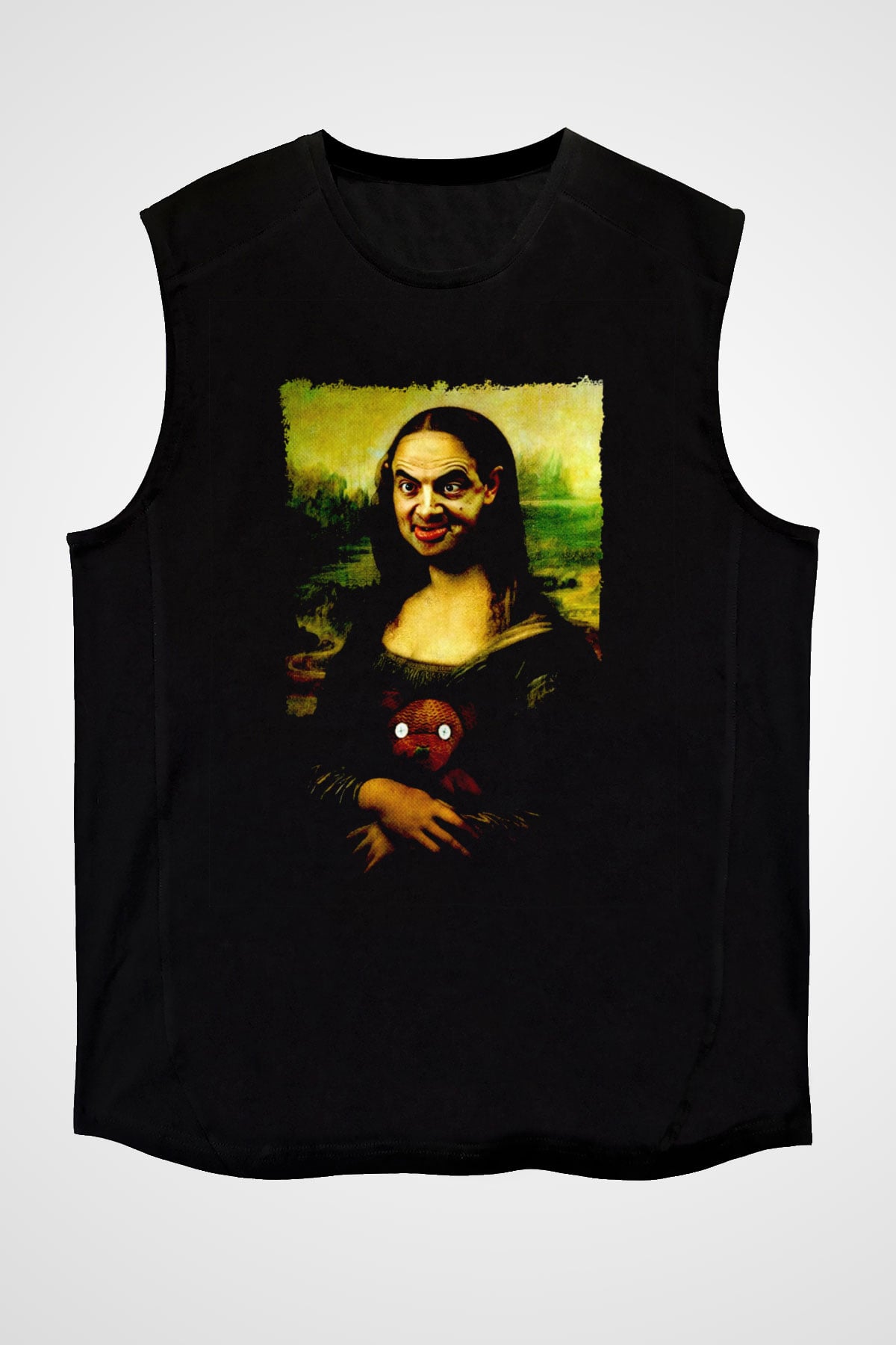 Mr.Bean Siyah Unisex  Kolsuz Tişört