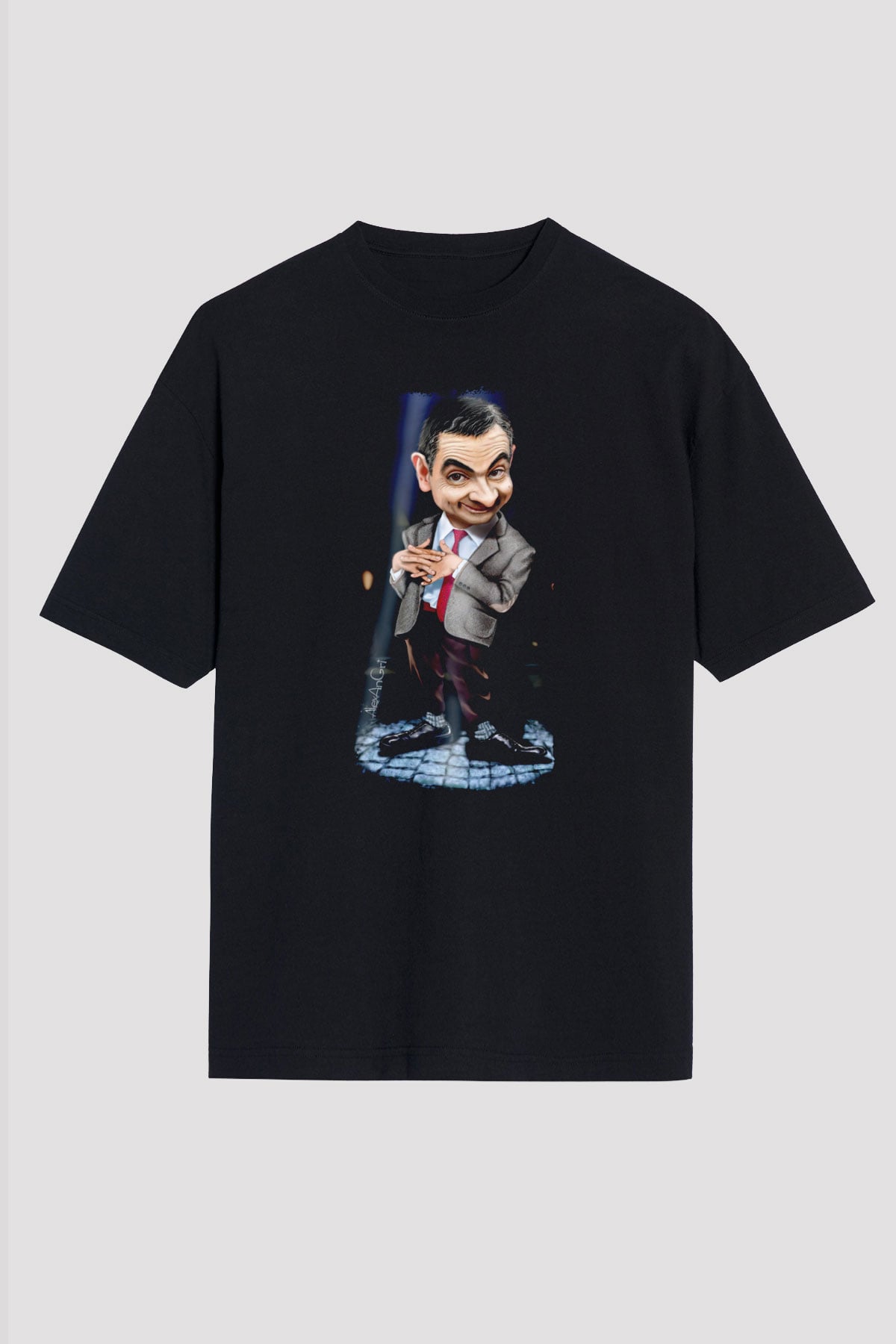 Mr.Bean Siyah Oversize Tişört