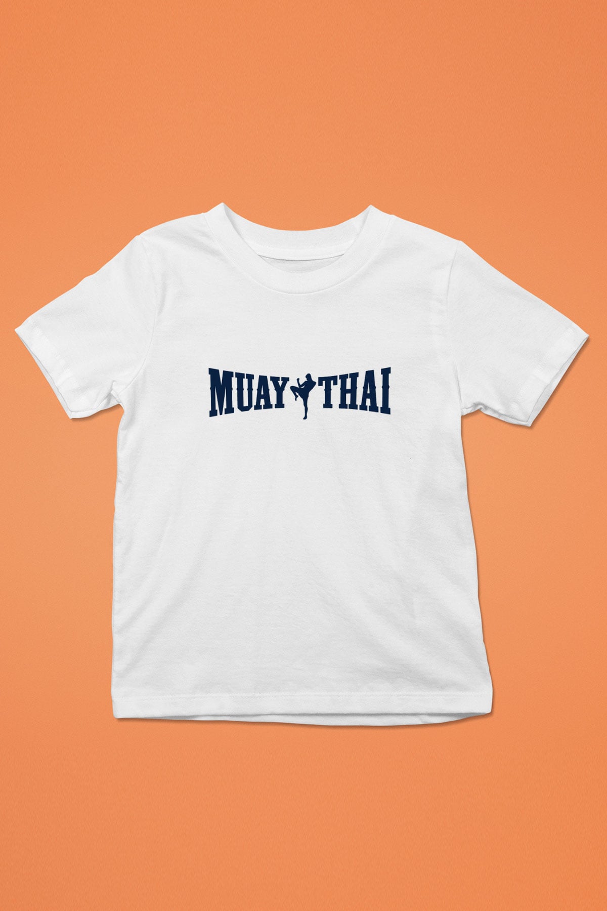 Muay Thai Baskılı Beyaz Unisex Çocuk Tişört
