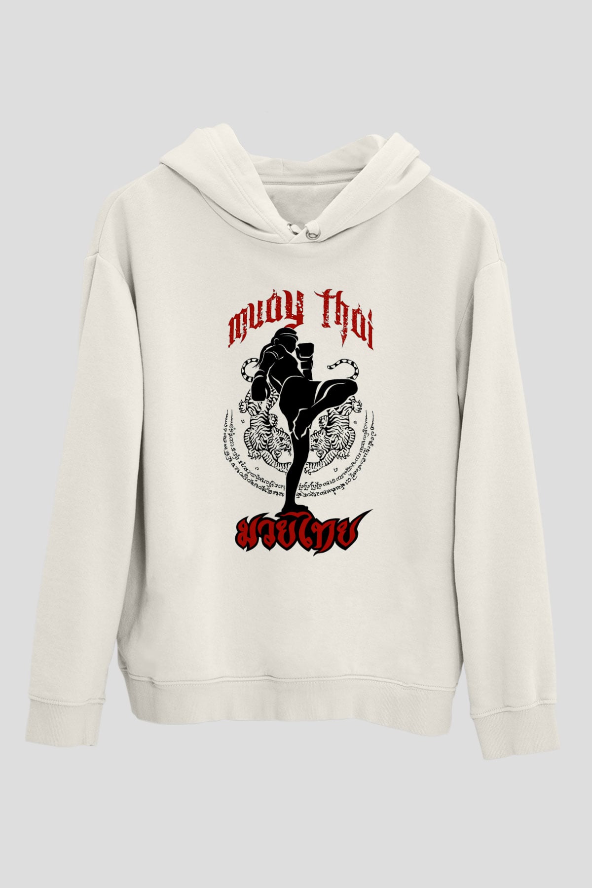 Muay Thai Beyaz Unisex Hoodie