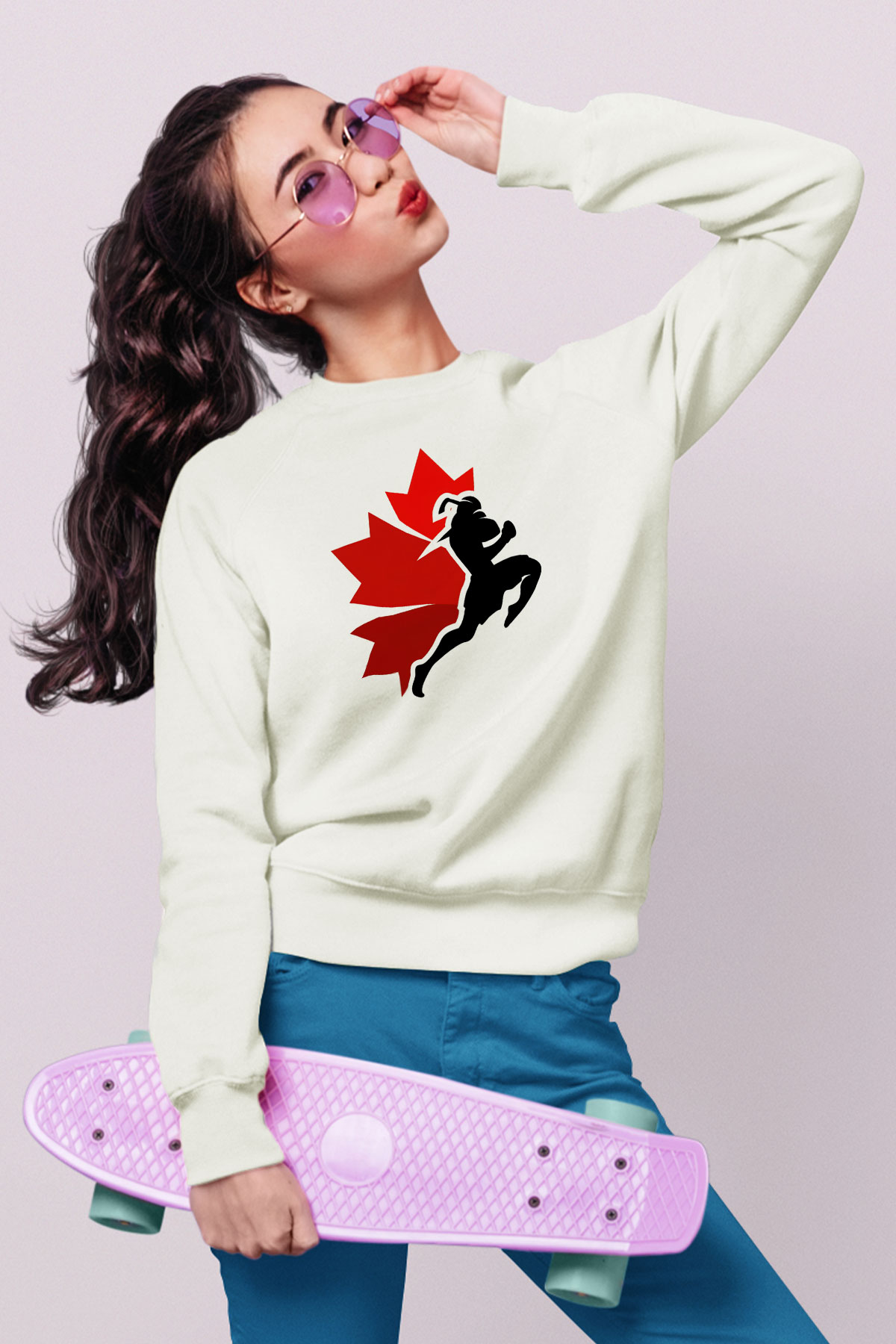 Muay Thai Beyaz Unisex Sweatshirt