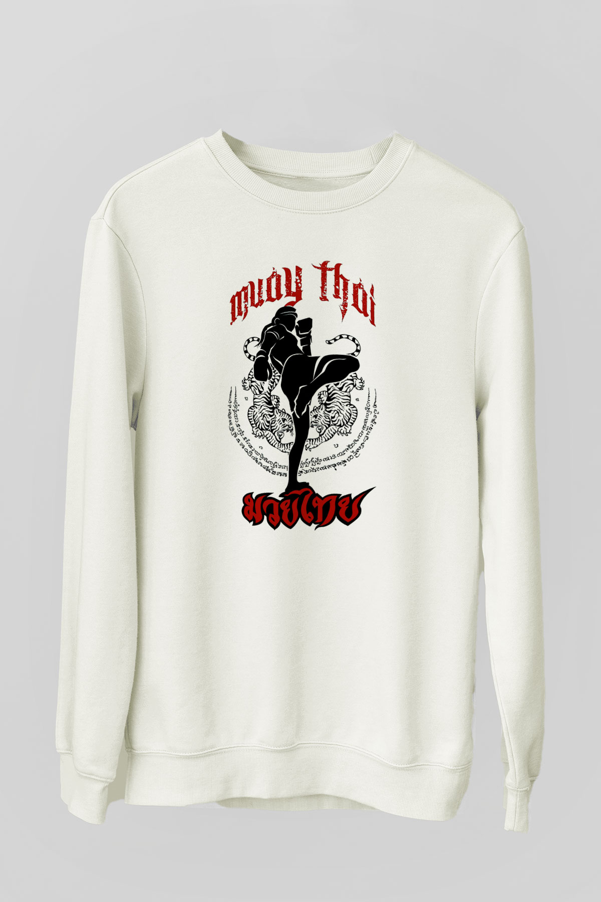 Muay Thai Beyaz Unisex Sweatshirt