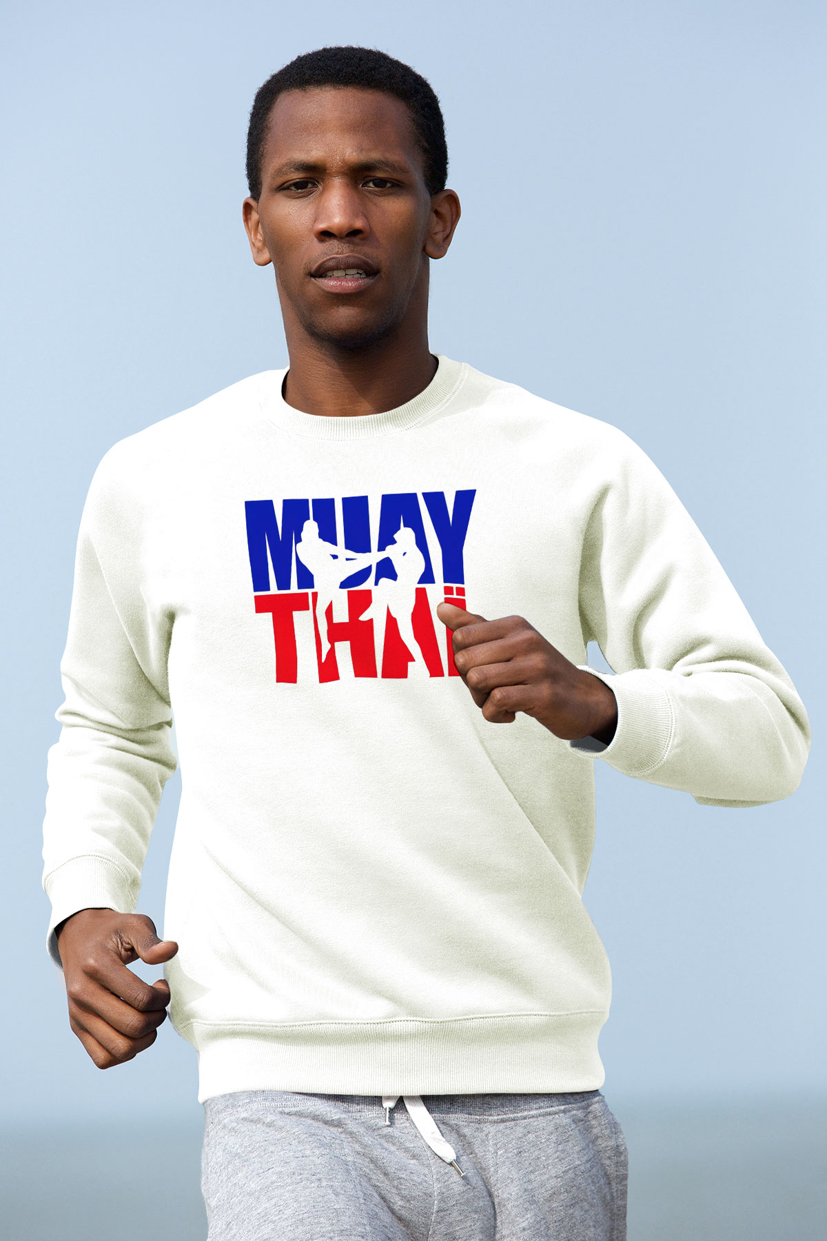 Muay Thai Beyaz Unisex Sweatshirt