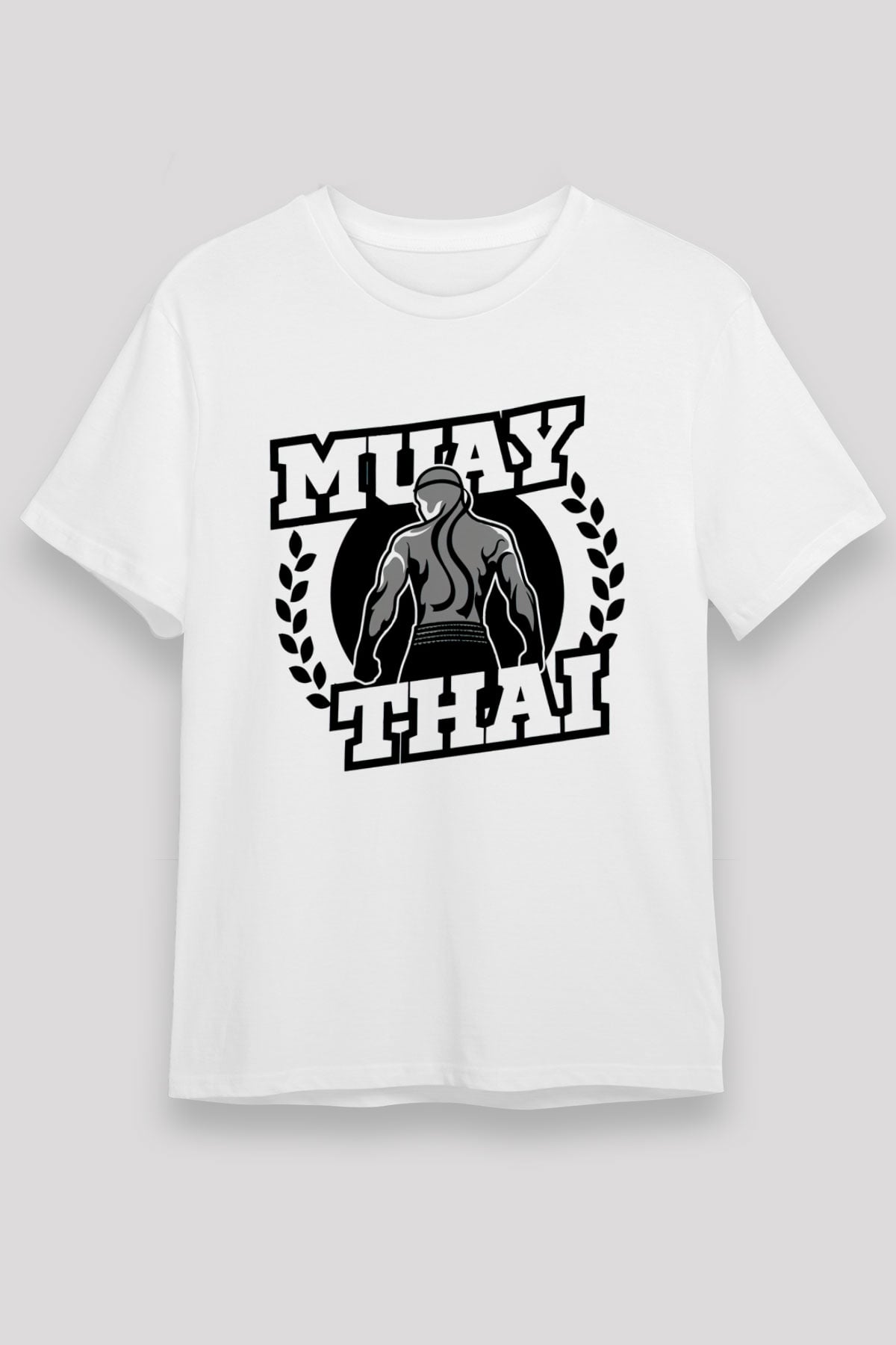 Muay Thai Beyaz Unisex Tişört T-Shirt - TişörtFabrikası