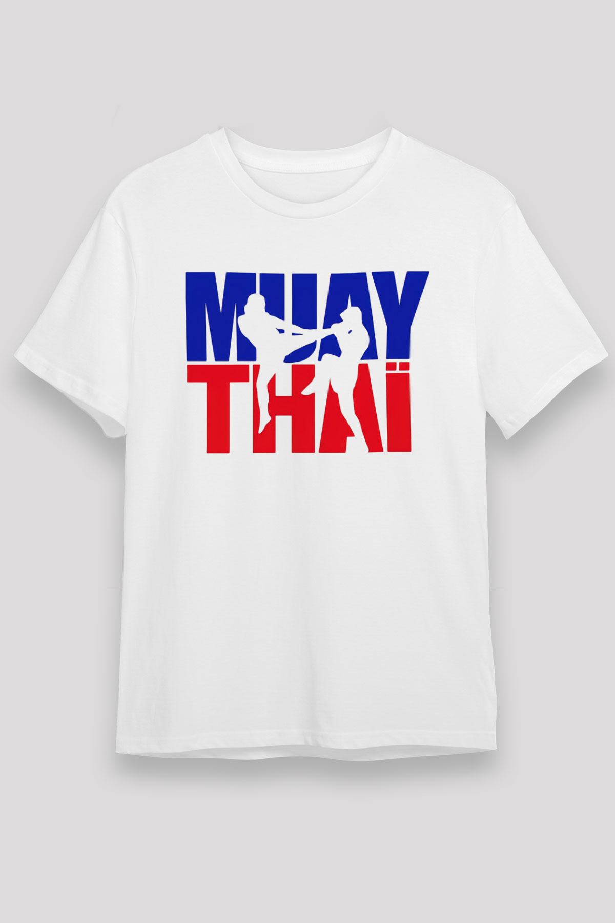 Muay Thai Beyaz Unisex Tişört T-Shirt - TişörtFabrikası
