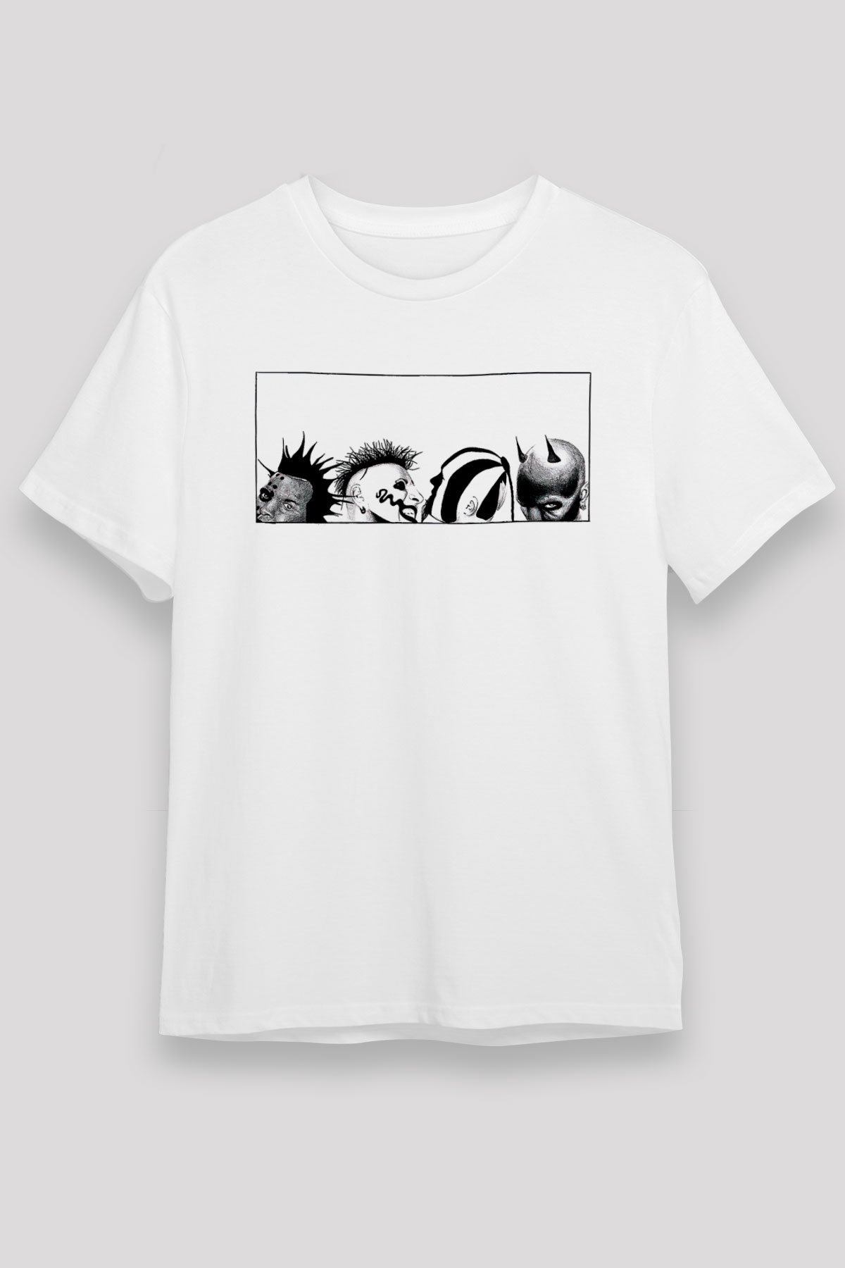 Mudvayne Baskılı Unisex Beyaz Tişört - Tshirt