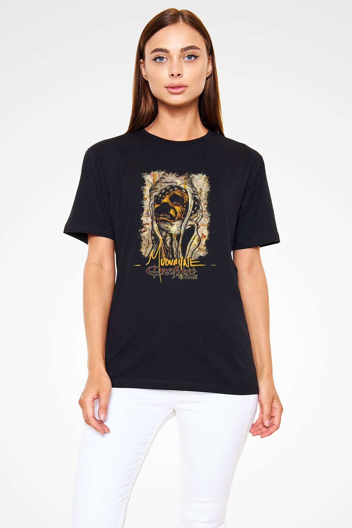 Mudvayne Baskılı Unisex Siyah Tişört - Tshirt