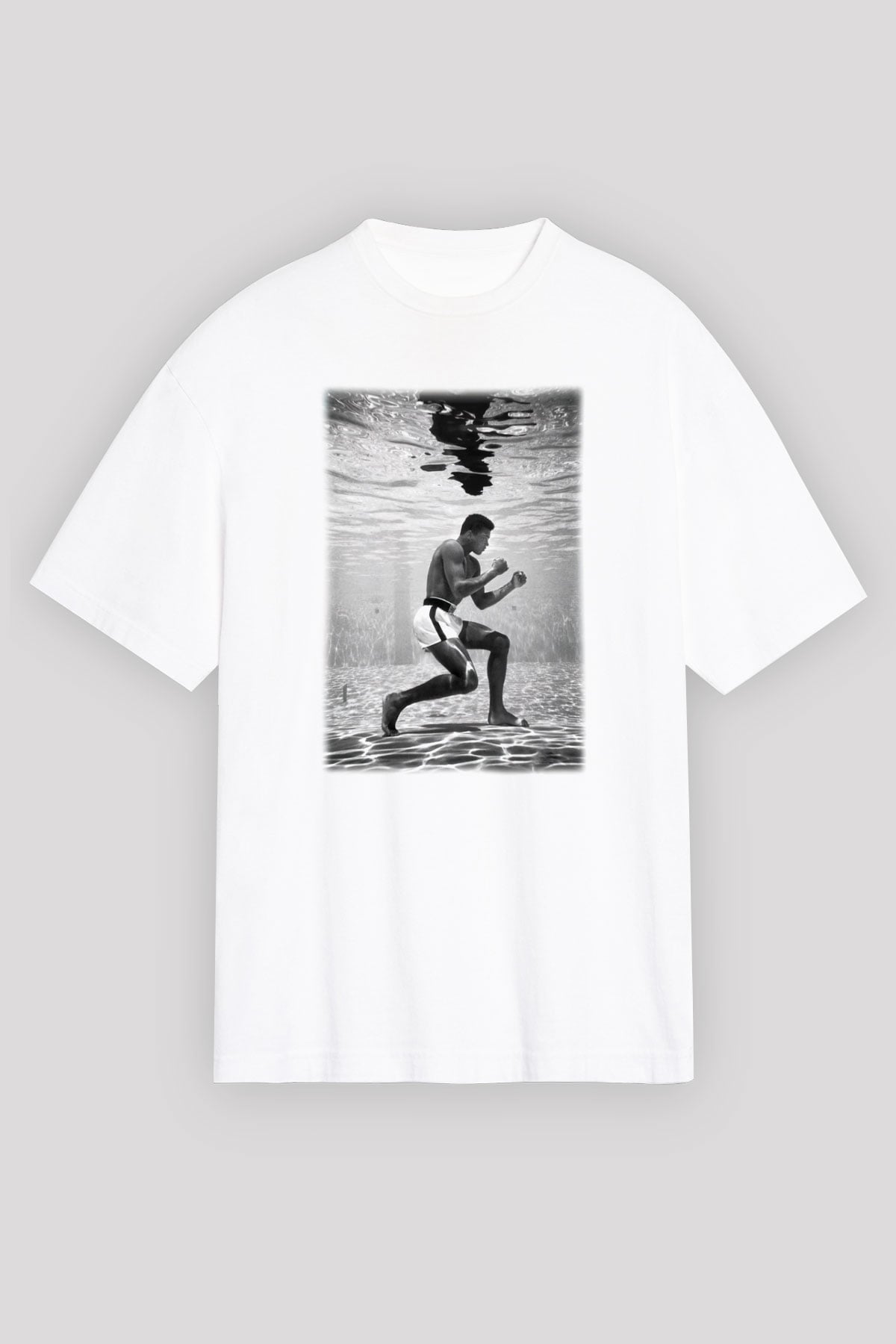 Muhammed Ali Beyaz Unisex Oversize Tişört T-Shirt