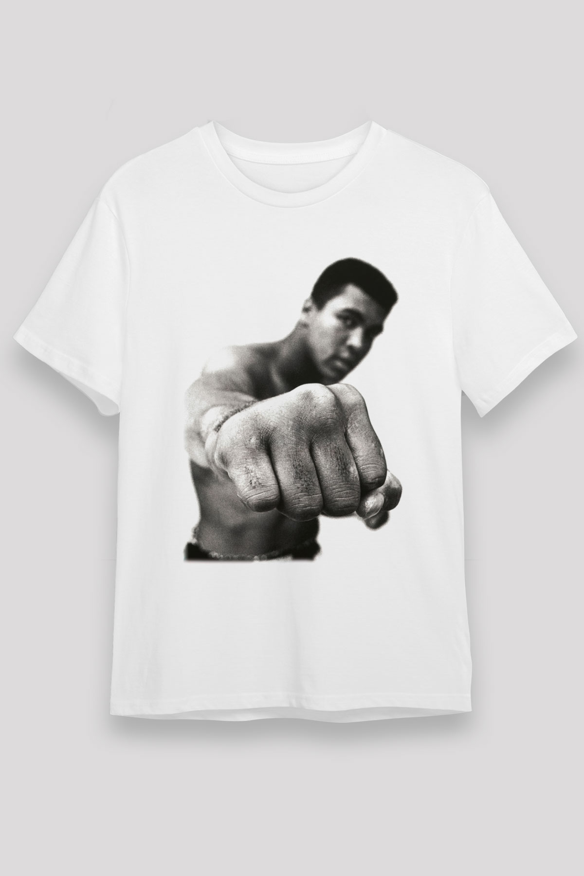 Muhammed Ali Beyaz Unisex Tişört T-Shirt - TişörtFabrikası