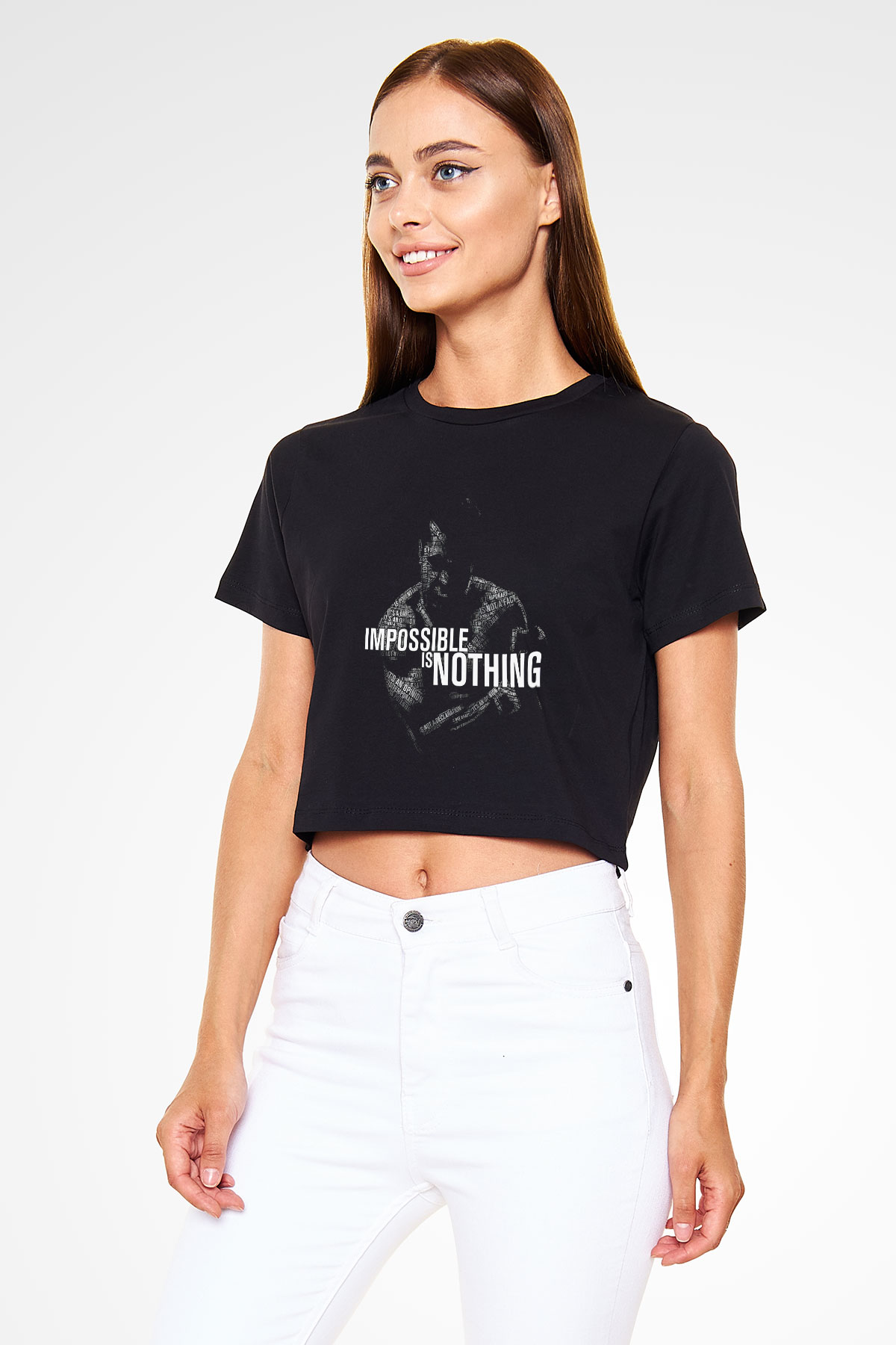 Muhammed Ali Siyah Crop Top Tişört