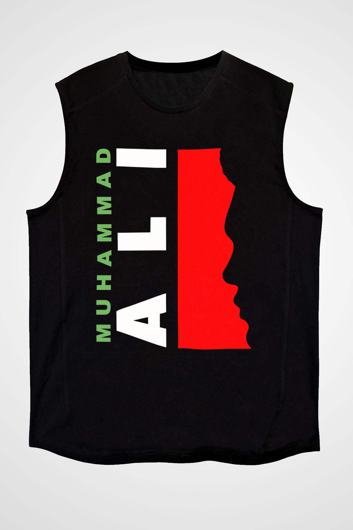 Muhammed Ali Siyah Unisex Kolsuz Tişört
