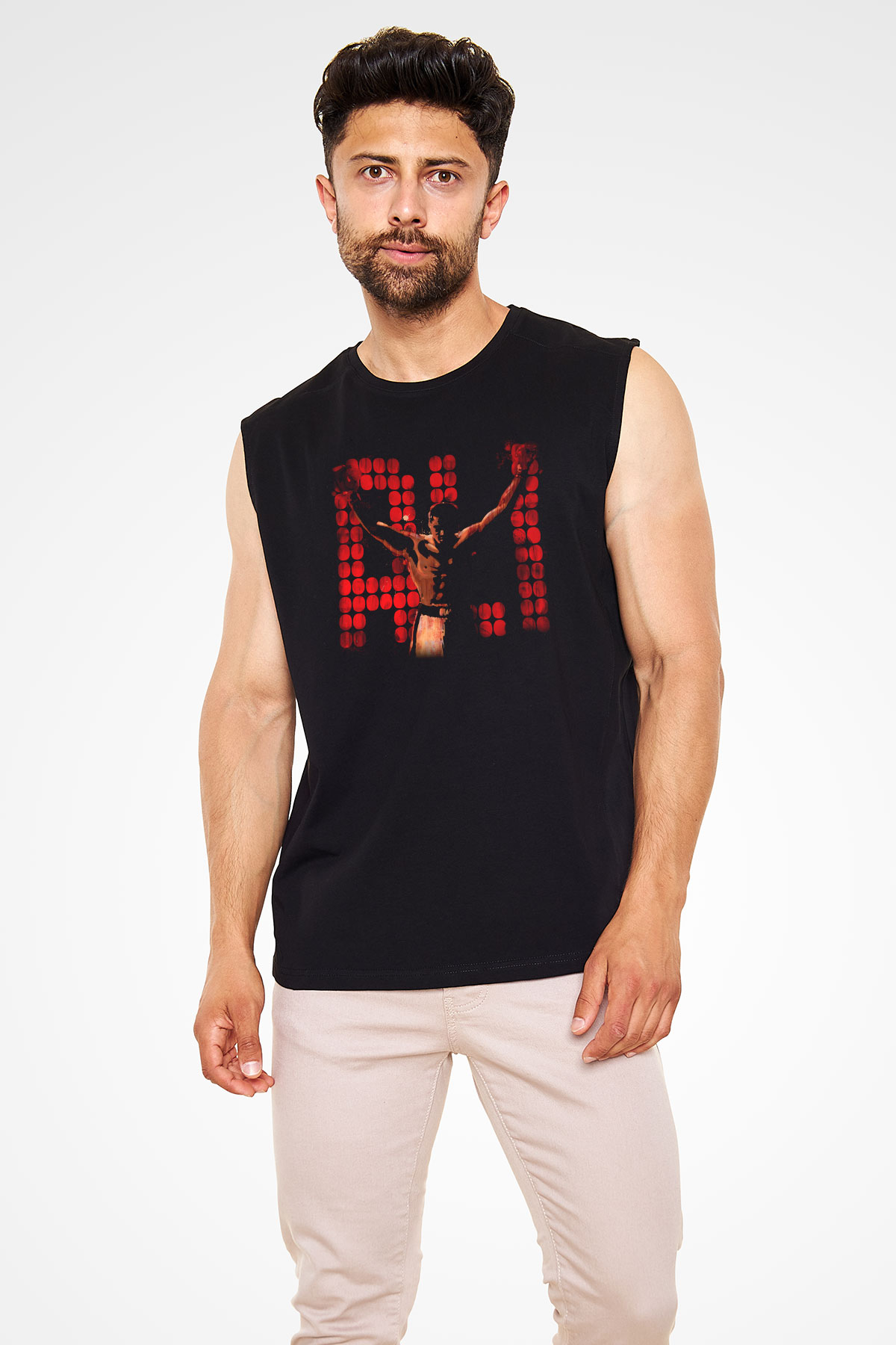 Muhammed Ali Siyah Unisex Kolsuz Tişört