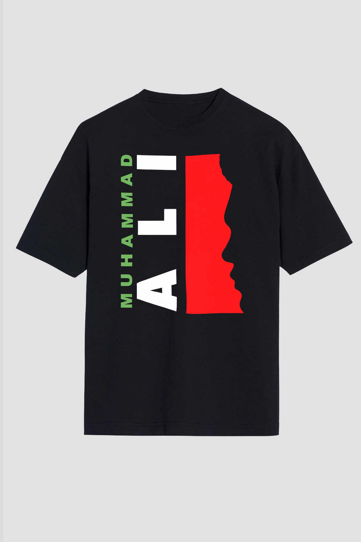 Muhammed Ali Siyah Unisex Oversize Tişört T-Shirt