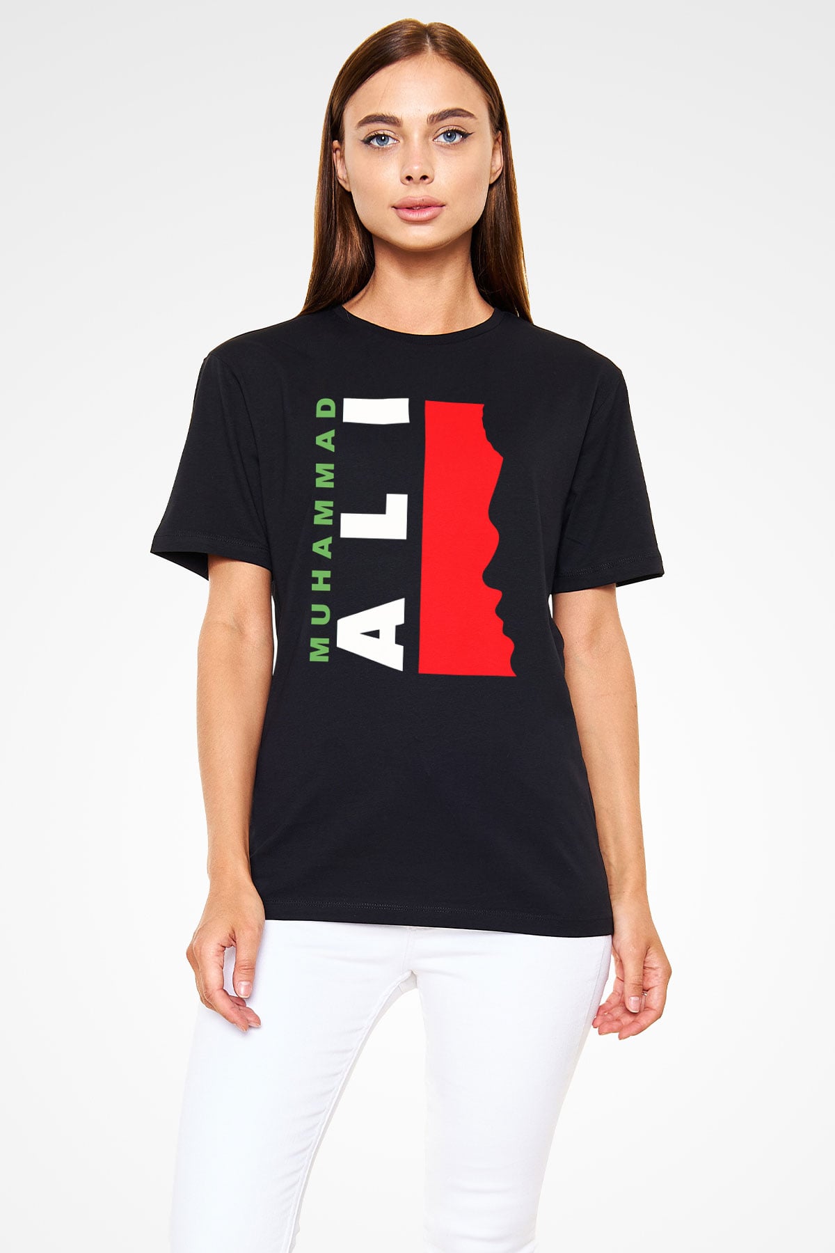 Muhammed Ali Siyah Unisex Tişört T-Shirt - TişörtFabrikası