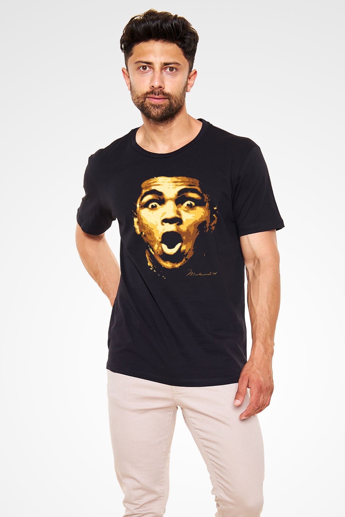 Muhammed Ali Siyah Unisex Tişört T-Shirt - TişörtFabrikası
