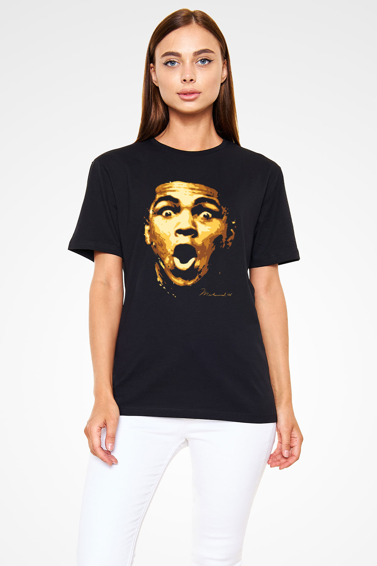 Muhammed Ali Siyah Unisex Tişört T-Shirt - TişörtFabrikası