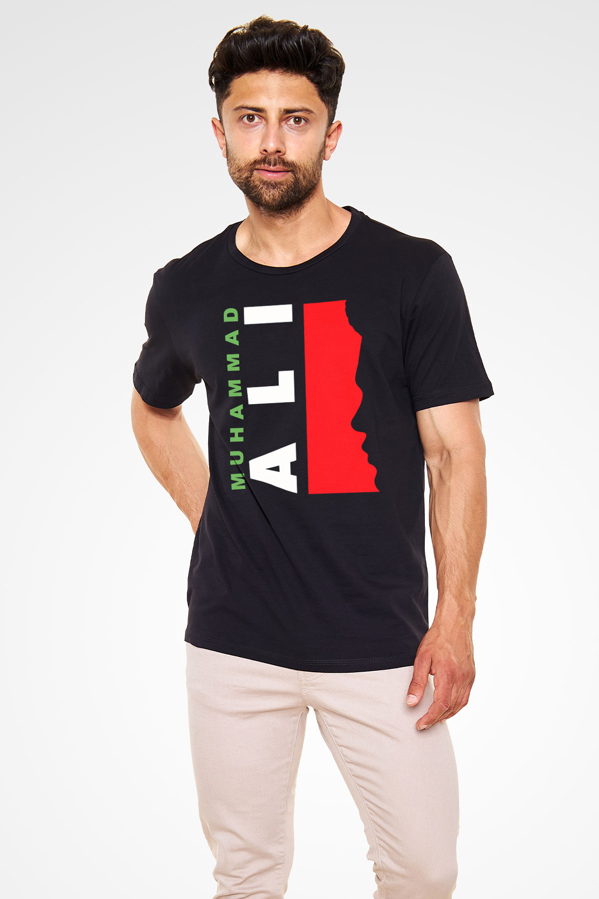Muhammed Ali Siyah Unisex Tişört T-Shirt - TişörtFabrikası