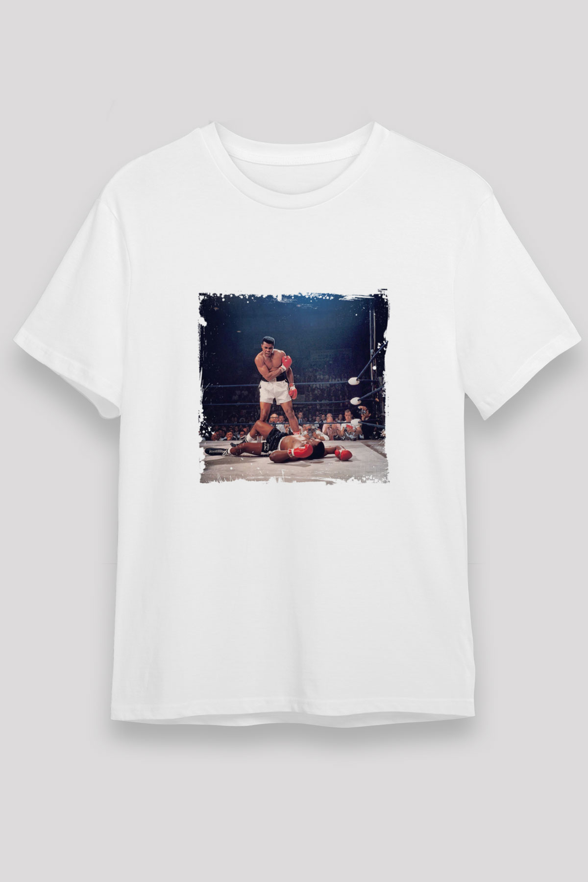 Muhammed Ali Unisex Baskılı Beyaz Tişört