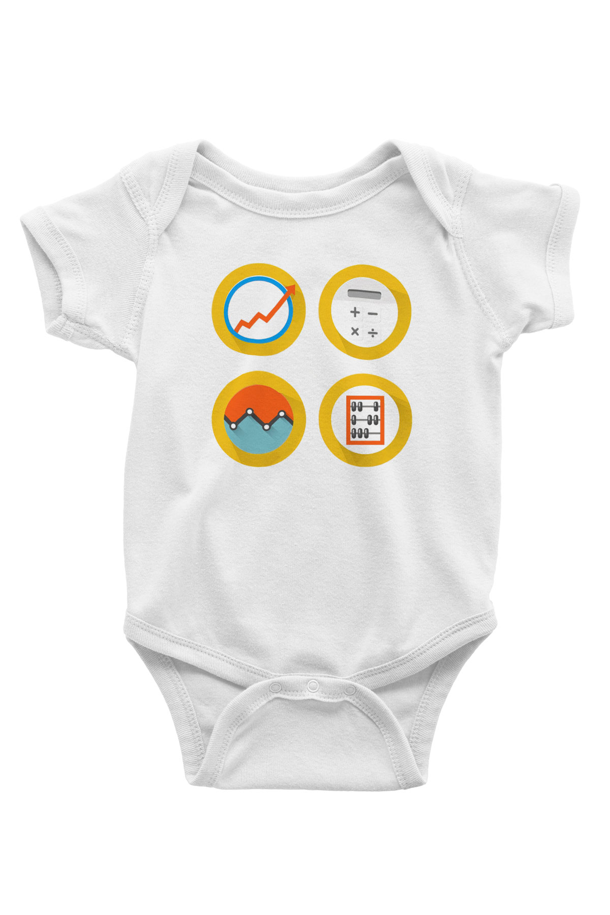 Muhasebeci Baskılı Beyaz Unisex Bebek Body - Zıbın