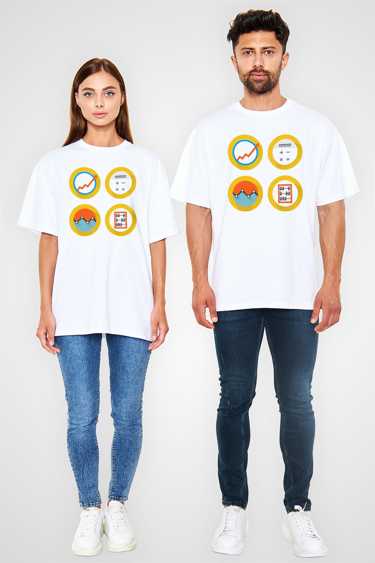 Muhasebeci Beyaz Unisex Oversize Tişört T-Shirt