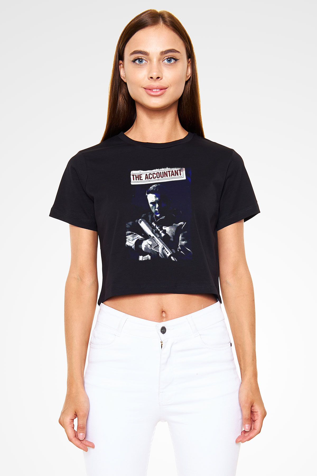 Muhasebeci Siyah  Crop Top Tişört
