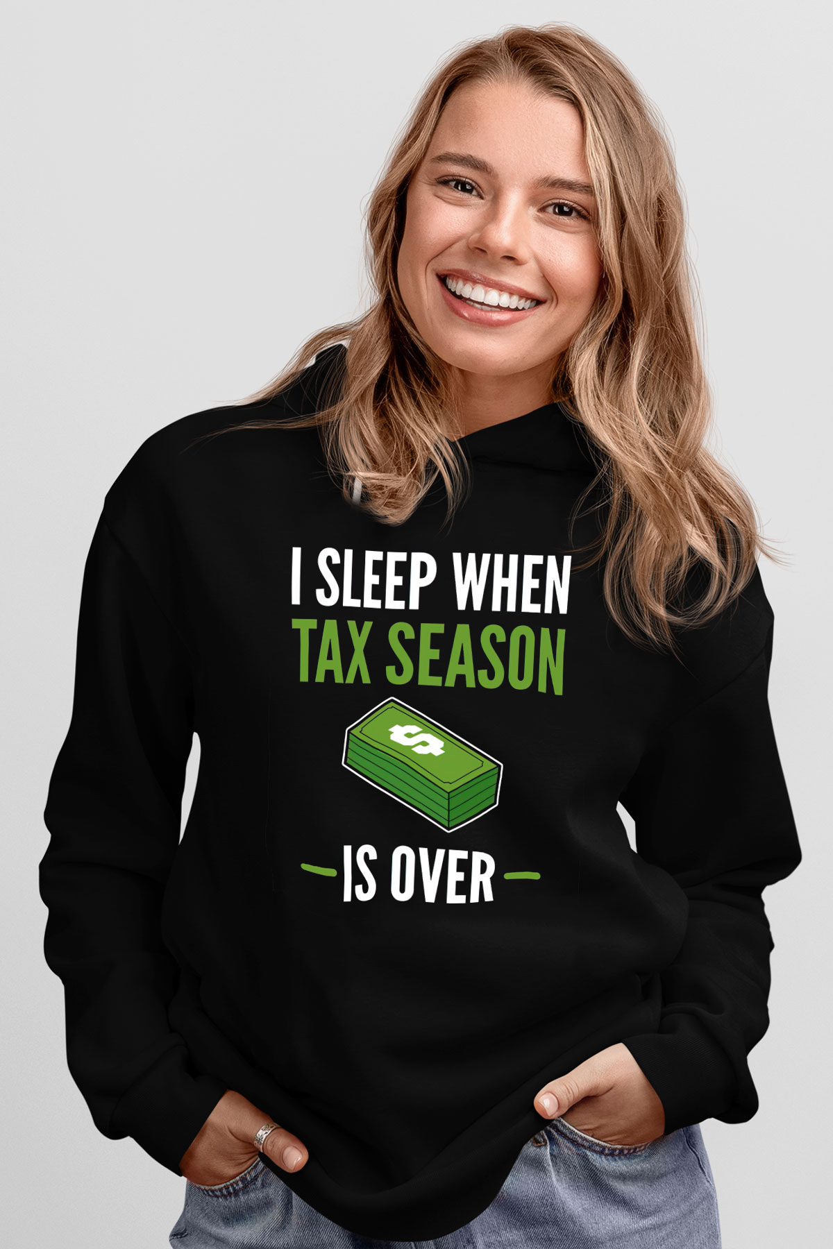 Muhasebeci Siyah Unisex Kapüşonlu Sweatshirt