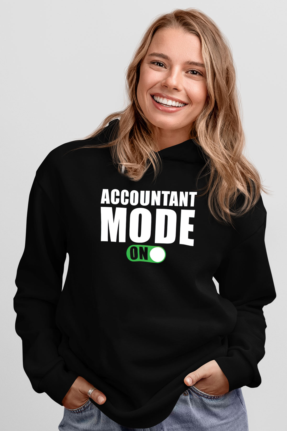 Muhasebeci Siyah Unisex Kapüşonlu Sweatshirt