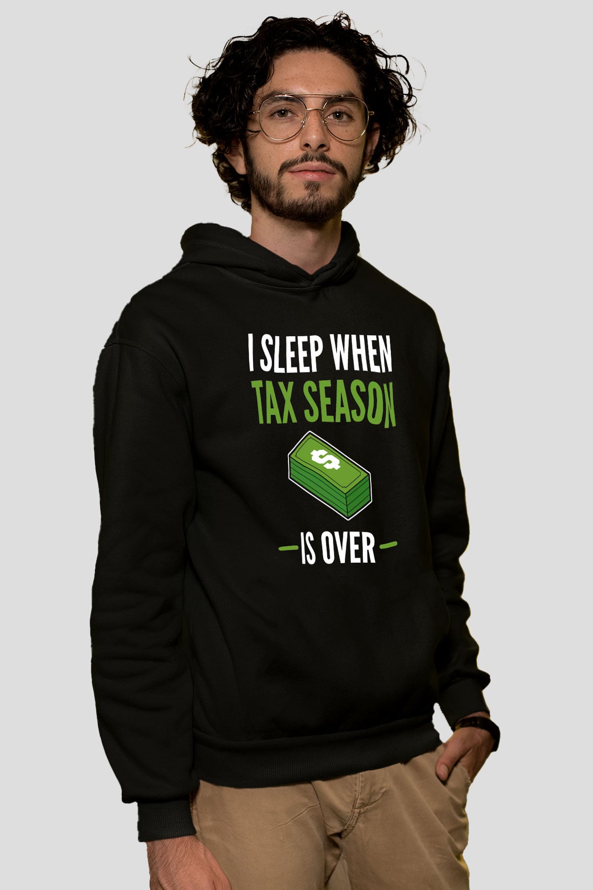 Muhasebeci Siyah Unisex Kapüşonlu Sweatshirt