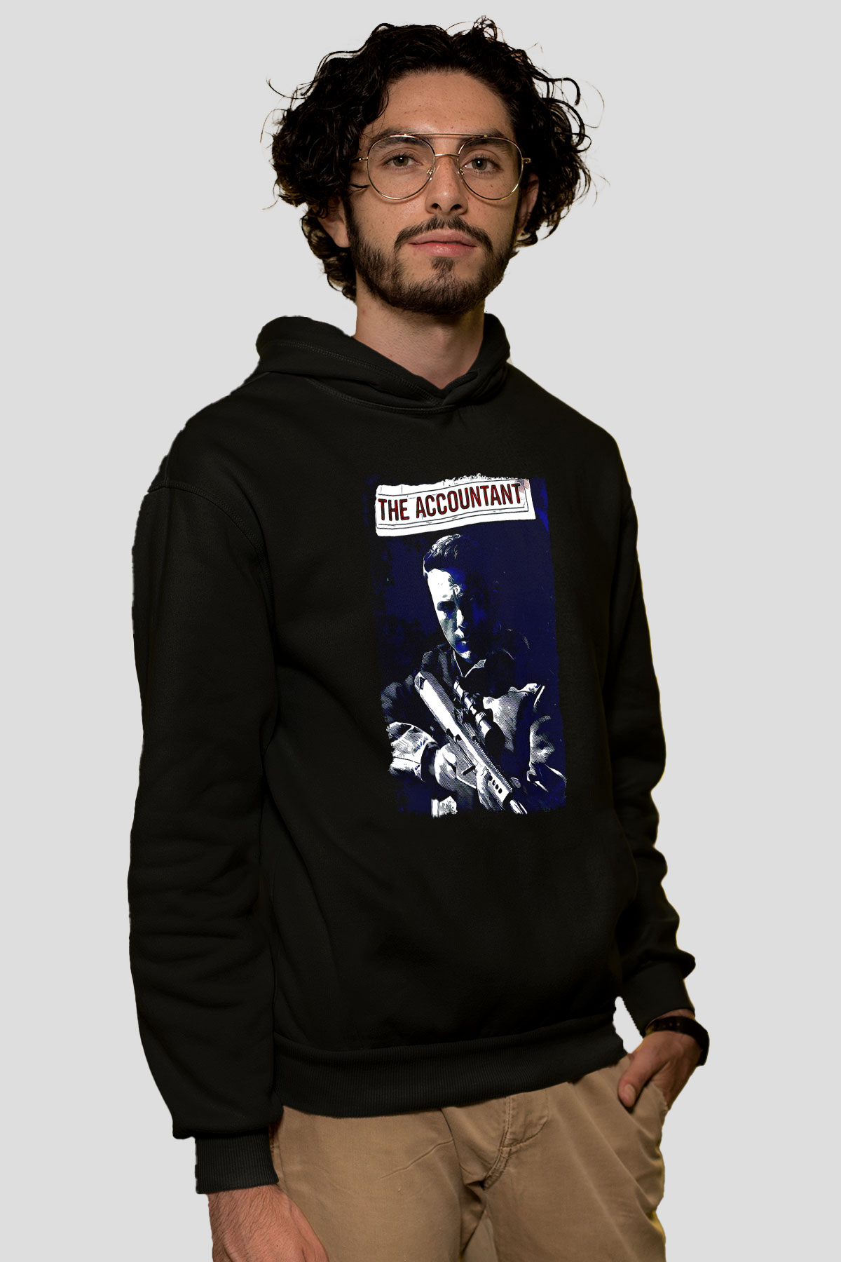 Muhasebeci Siyah Unisex Kapüşonlu Sweatshirt
