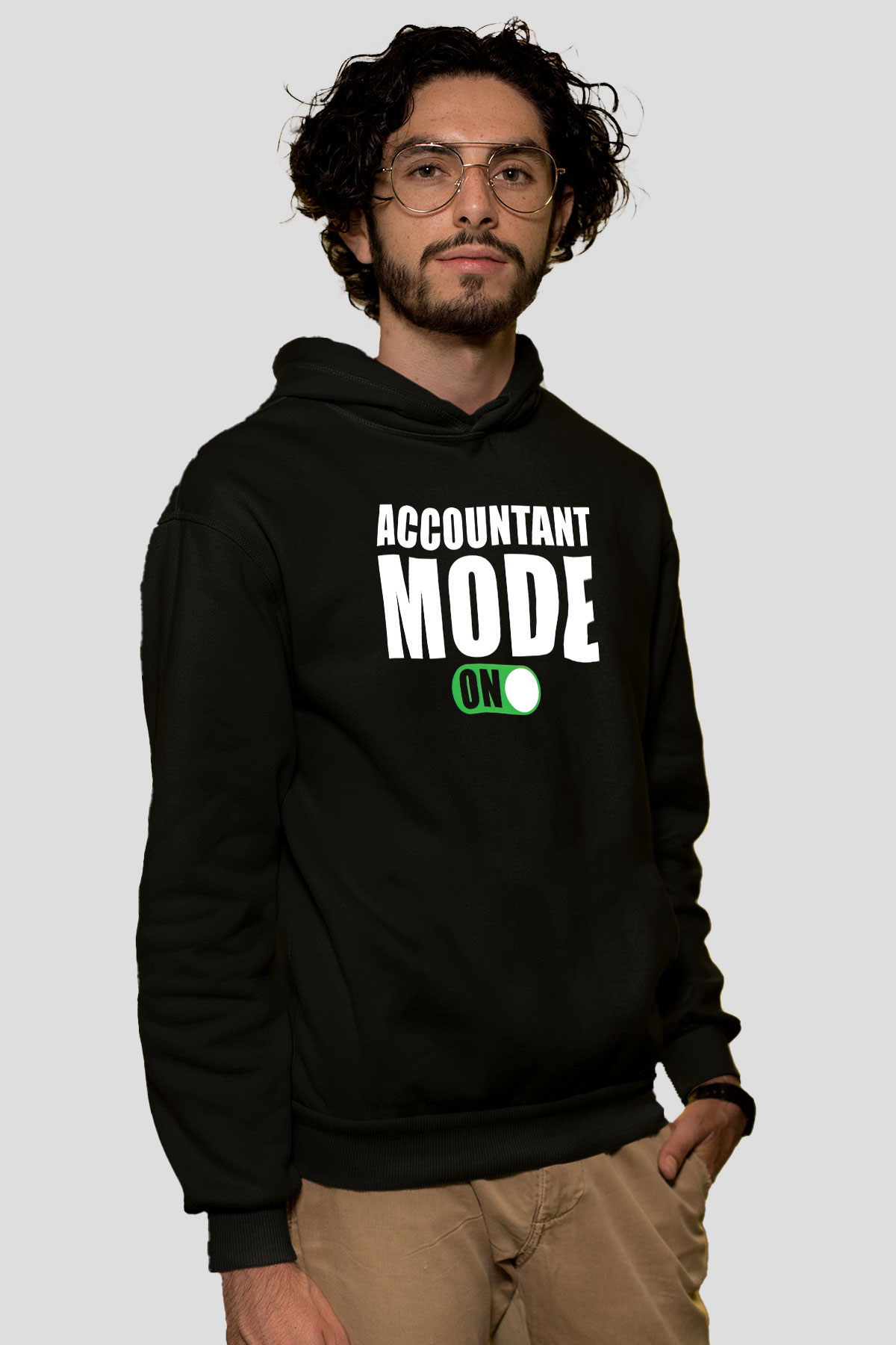 Muhasebeci Siyah Unisex Kapüşonlu Sweatshirt