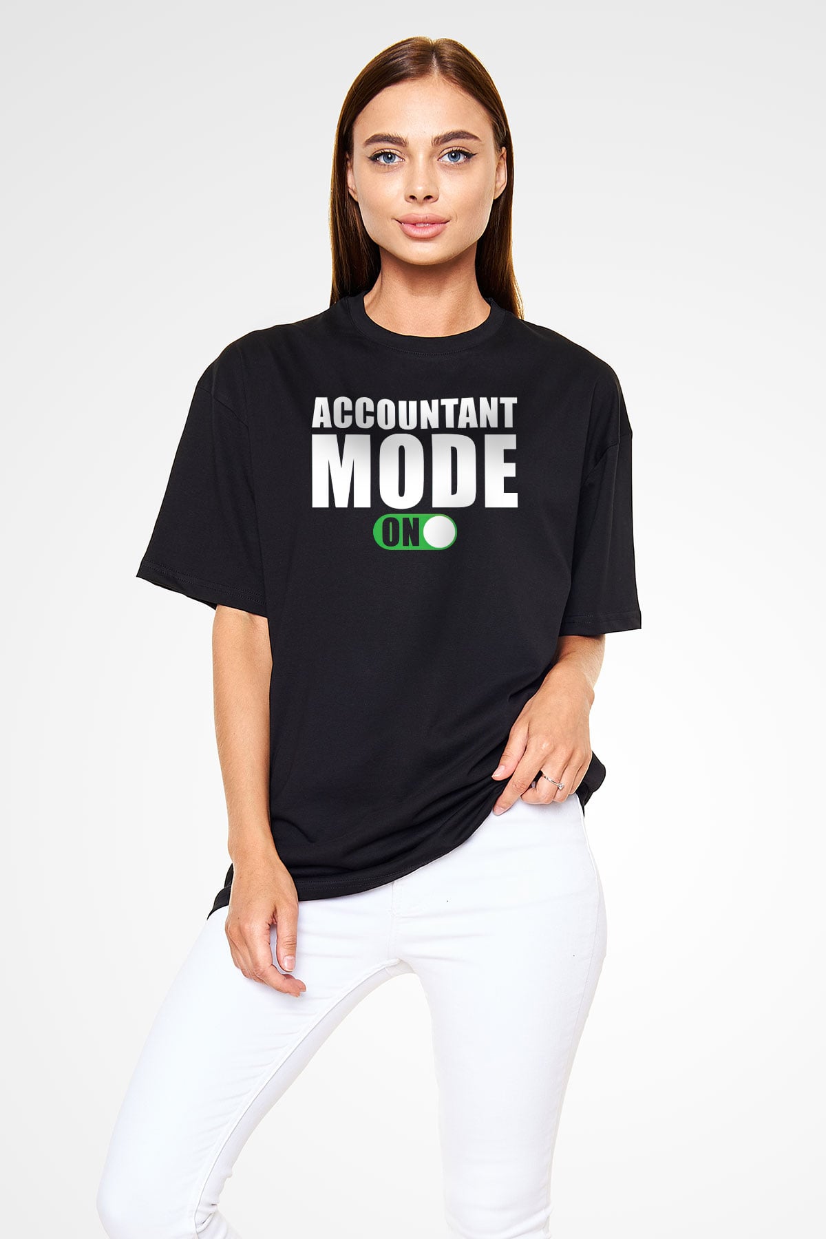 Muhasebeci Siyah Oversize Tişört Oversize T-shirt - TişörtFabrikası