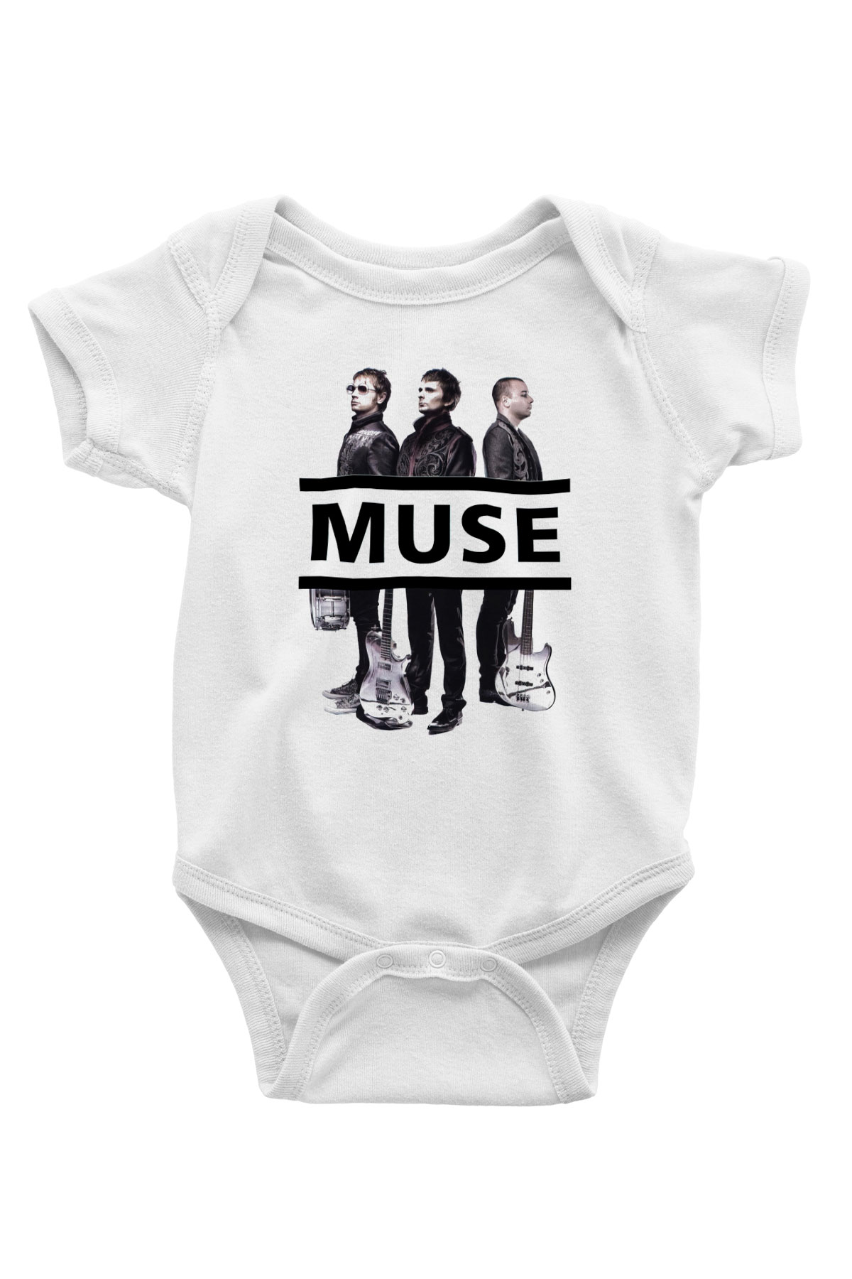 Muse Baskılı Beyaz Unisex Bebek Body - Zıbın
