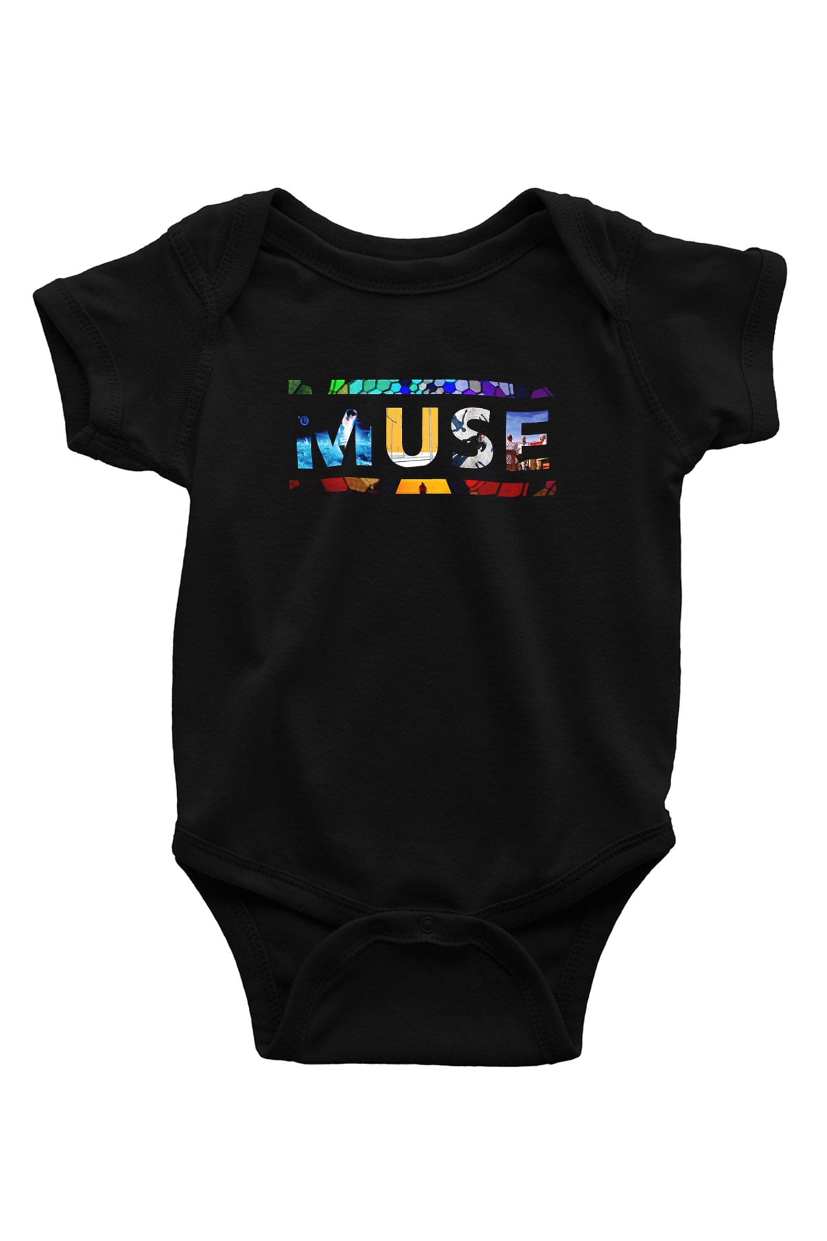 Muse Baskılı Siyah Bebek Body - Zıbın