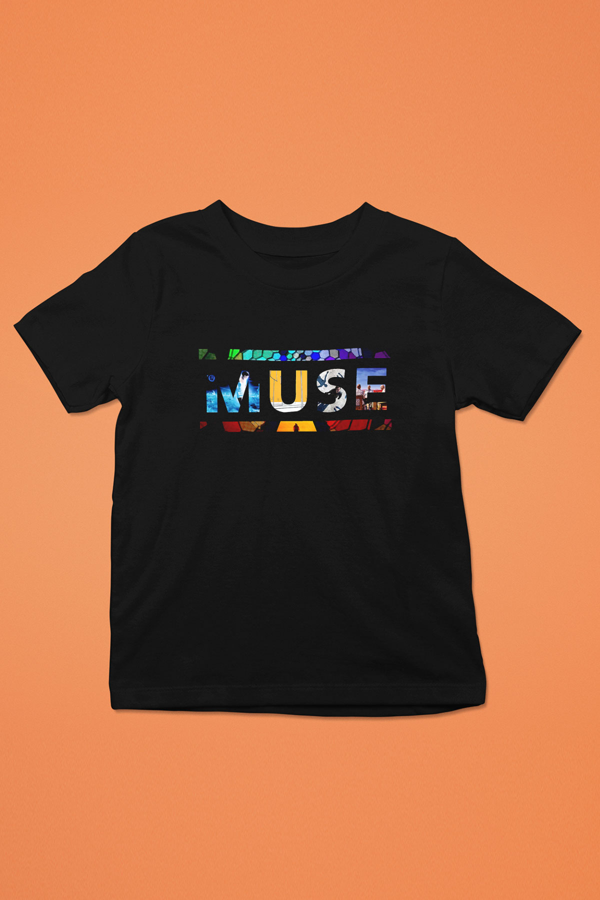 Muse Baskılı Siyah Unisex Çocuk Tişört