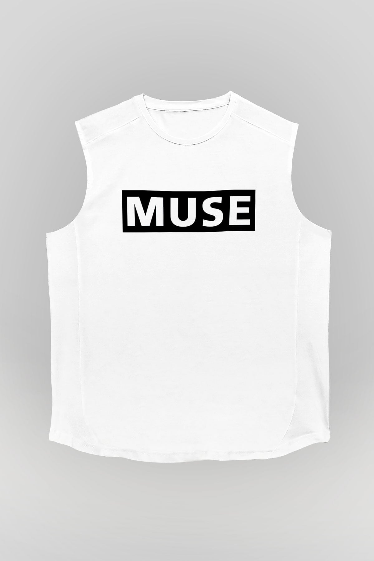 Muse Beyaz Unisex Kolsuz Tişört