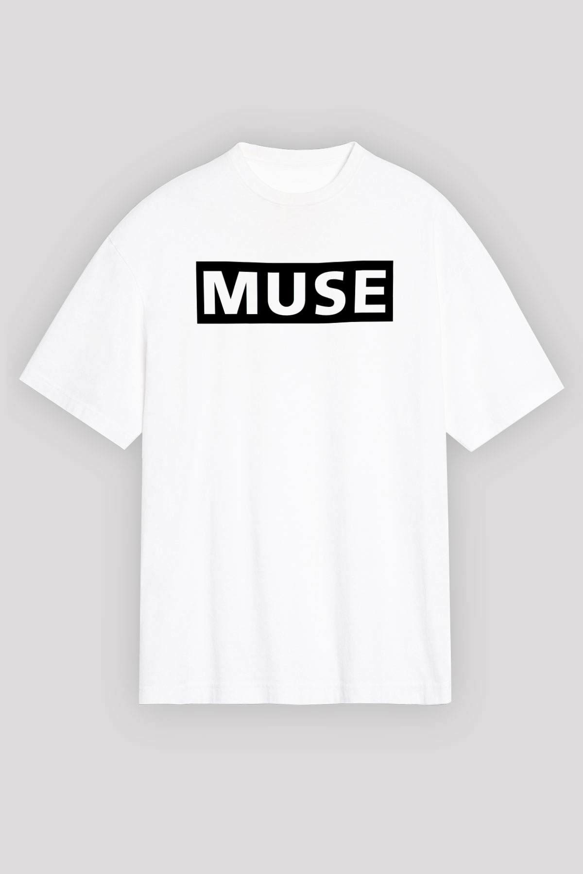 Muse Beyaz Unisex Oversize Tişört T-Shirt