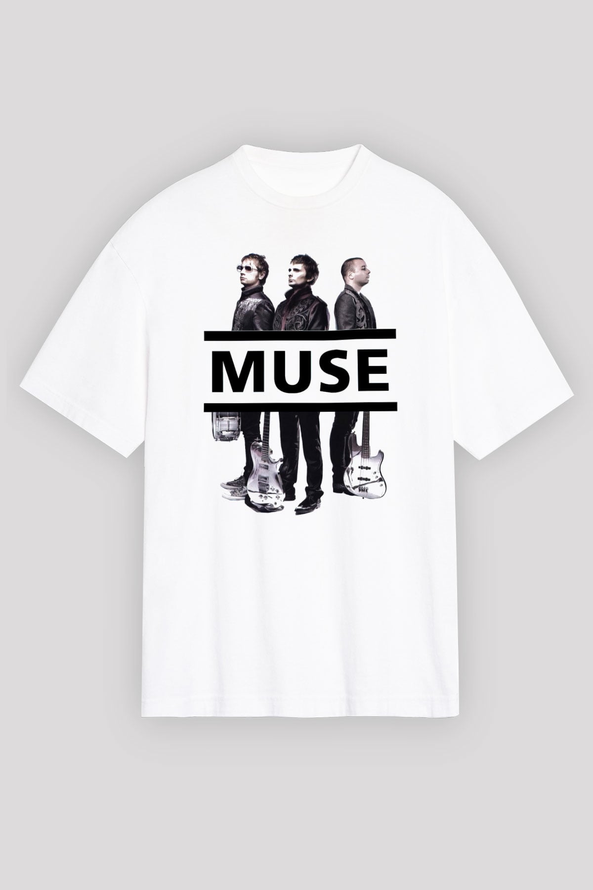 Muse Beyaz Unisex Oversize Tişört T-Shirt