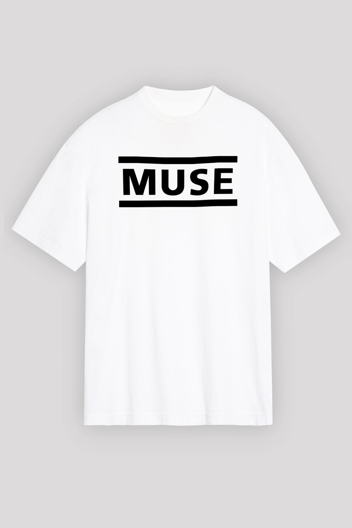 Muse Beyaz Unisex Tişört T-Shirt - TişörtFabrikası