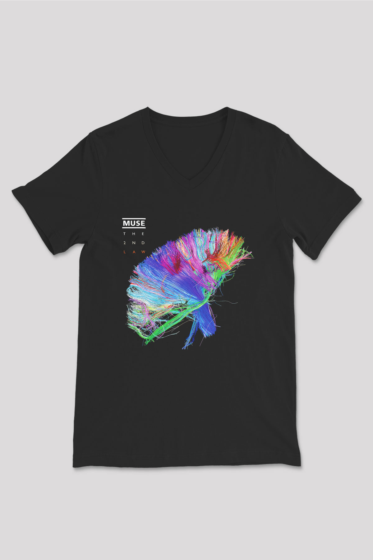 Muse Siyah Unisex V Yaka Tişört T-Shirt