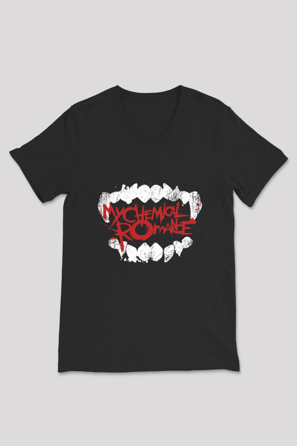 My Chemical Romance Siyah Unisex V Yaka Tişört T-Shirt